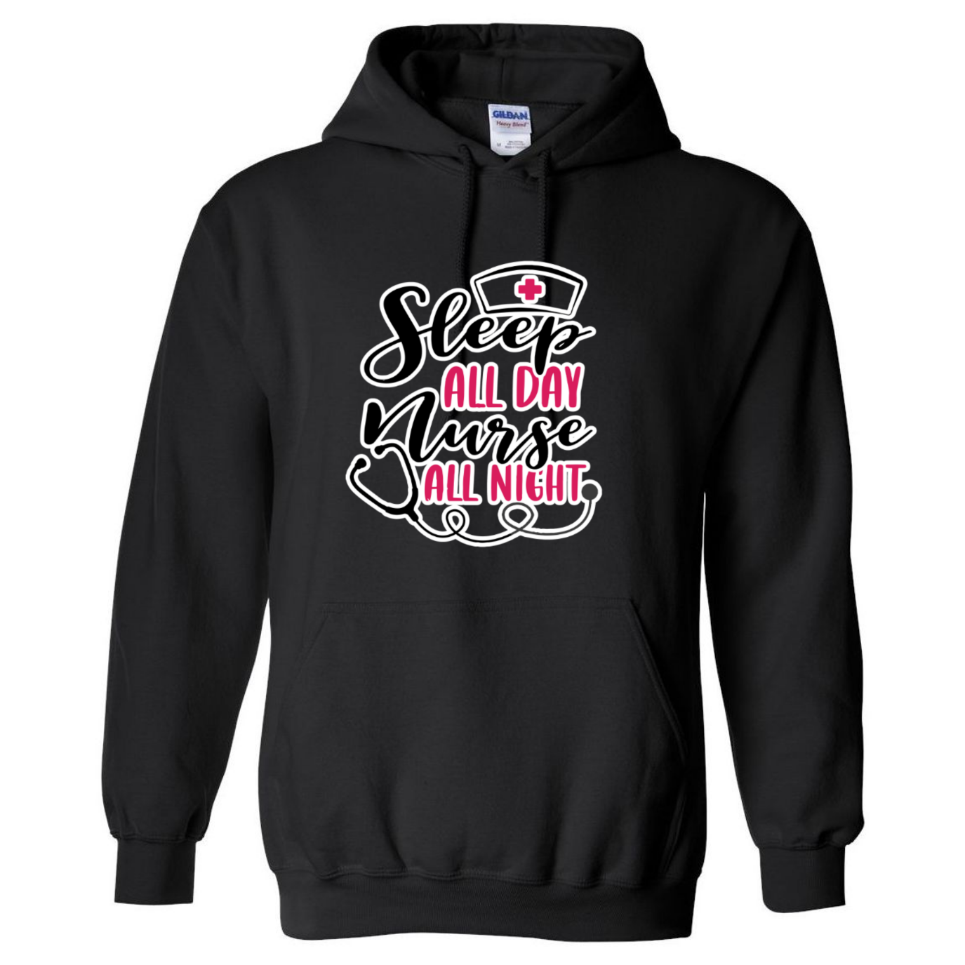 Nurse All Night Hooded Sweatshirt