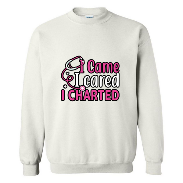 Came, Cared, Charted Crewneck Sweatshirt