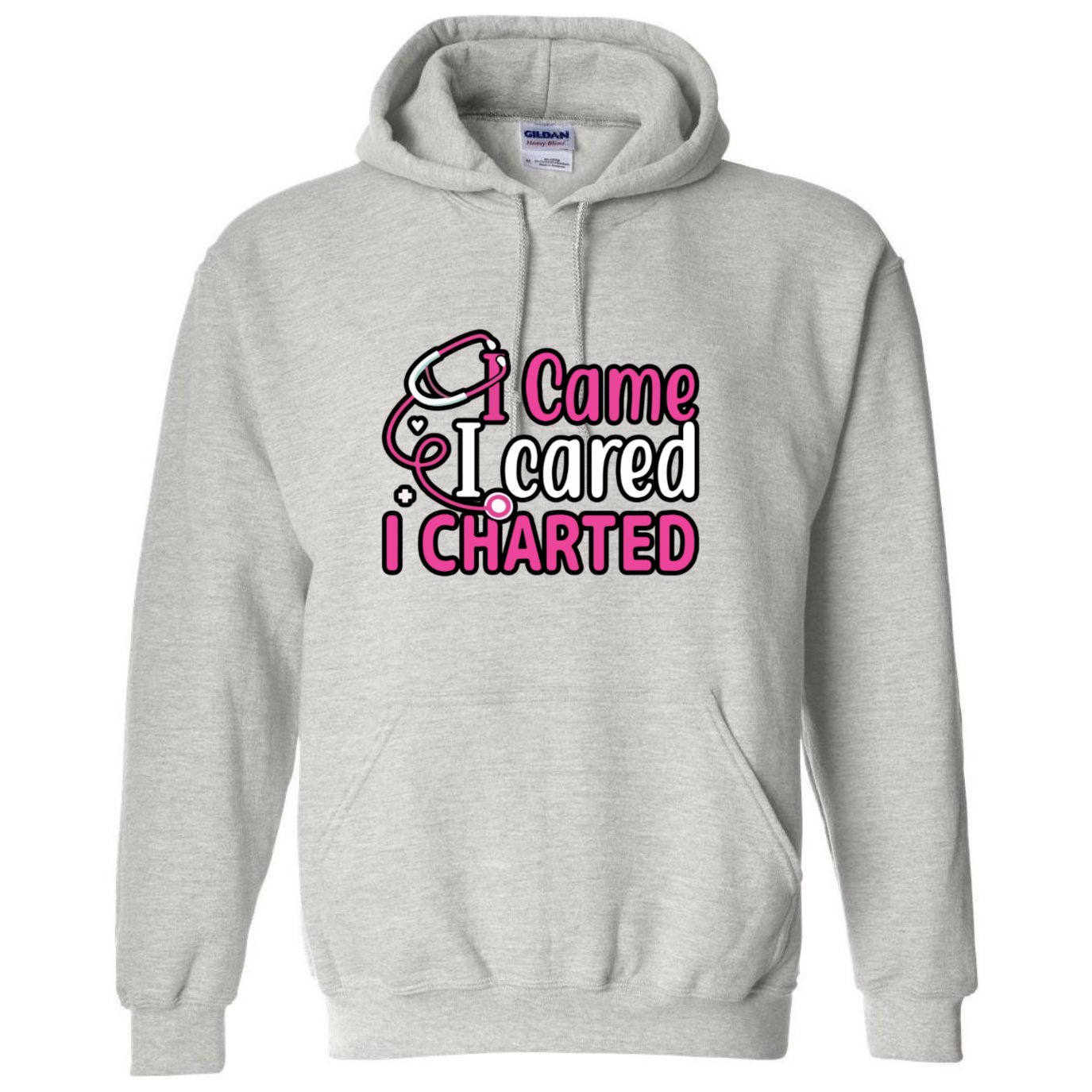 Came, Cared, Charted Hooded Sweatshirt