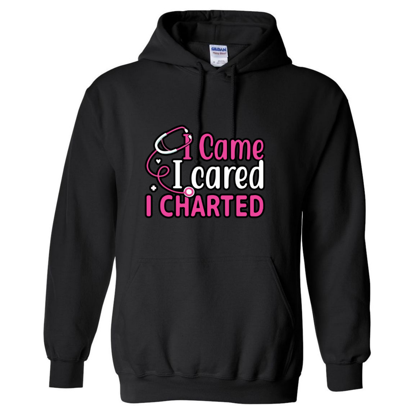 Came, Cared, Charted Hooded Sweatshirt