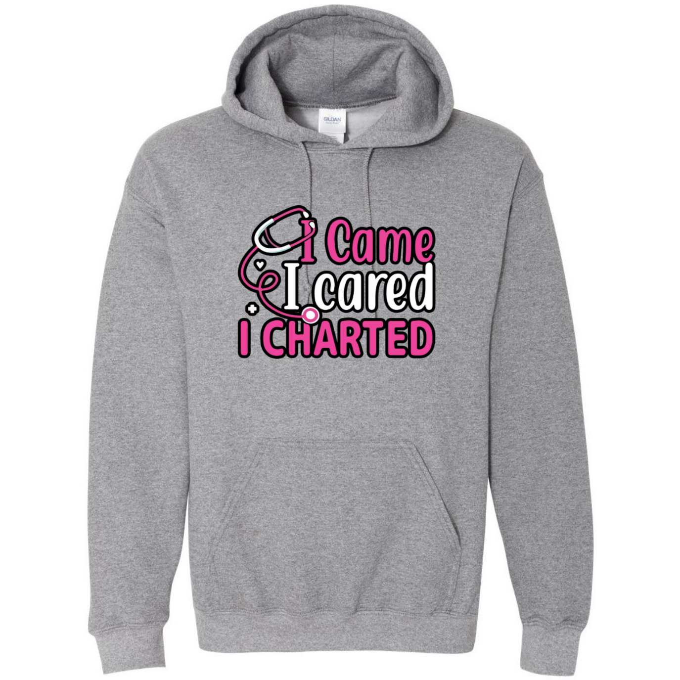 Came, Cared, Charted Hooded Sweatshirt