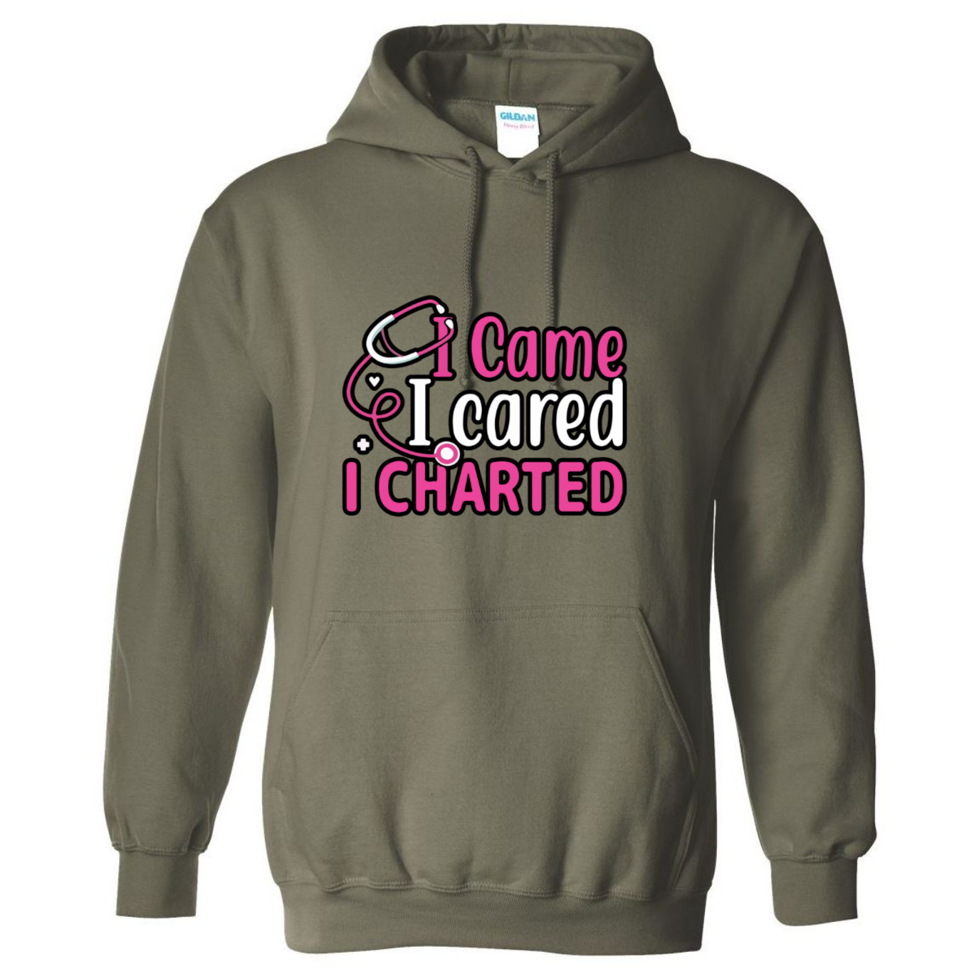 Came, Cared, Charted Hooded Sweatshirt