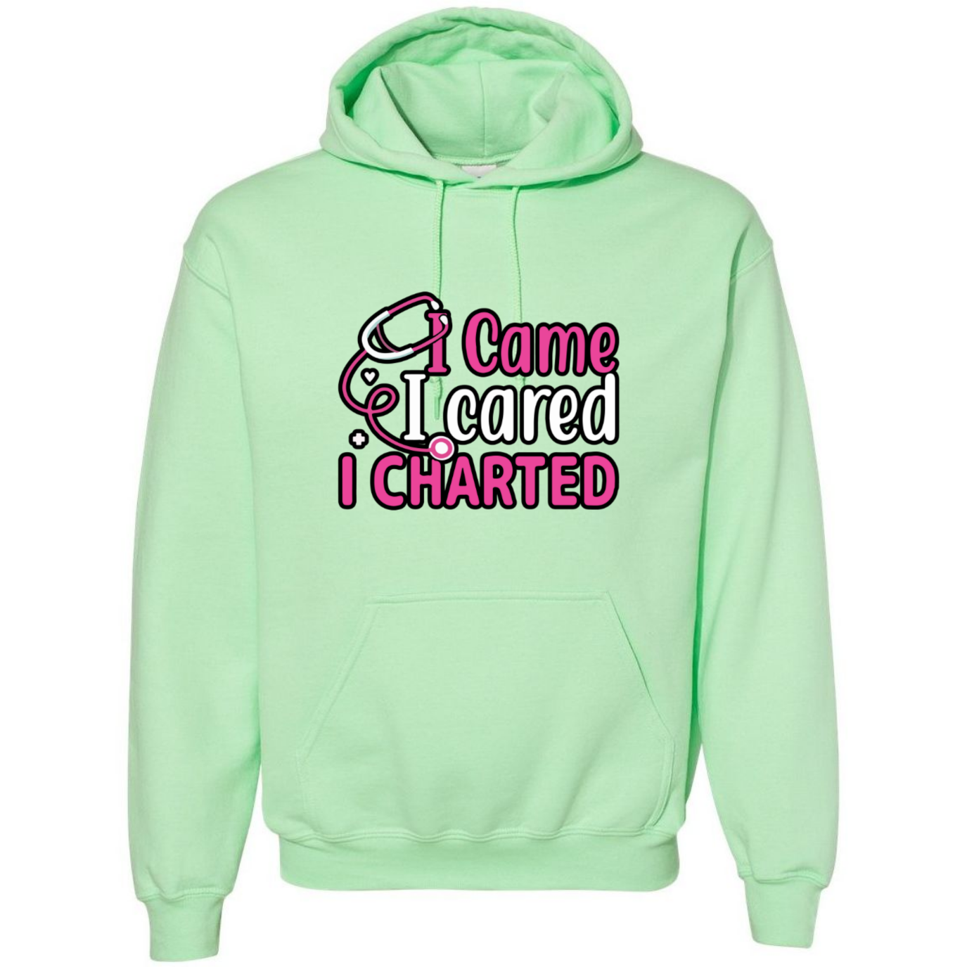 Came, Cared, Charted Hooded Sweatshirt