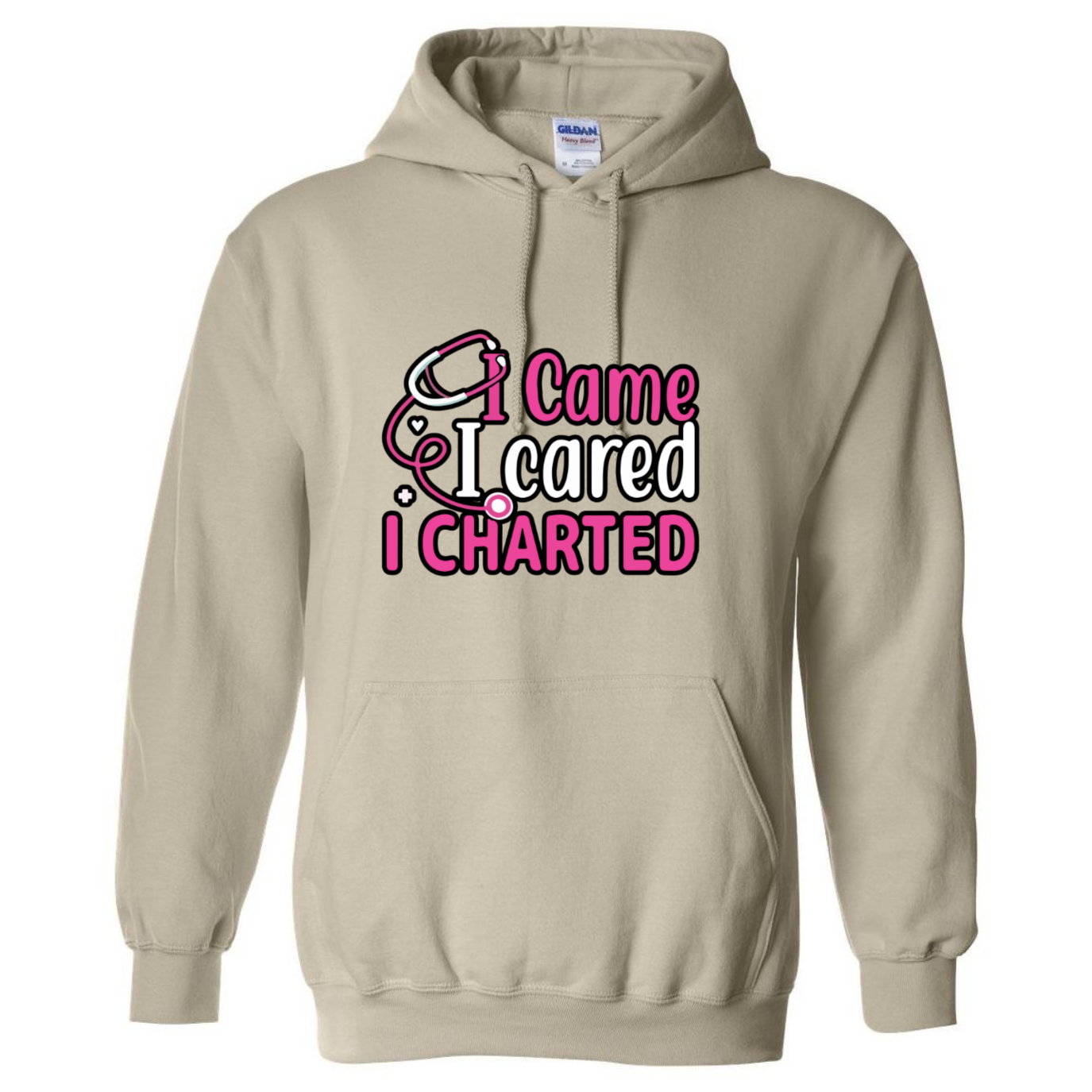 Came, Cared, Charted Hooded Sweatshirt