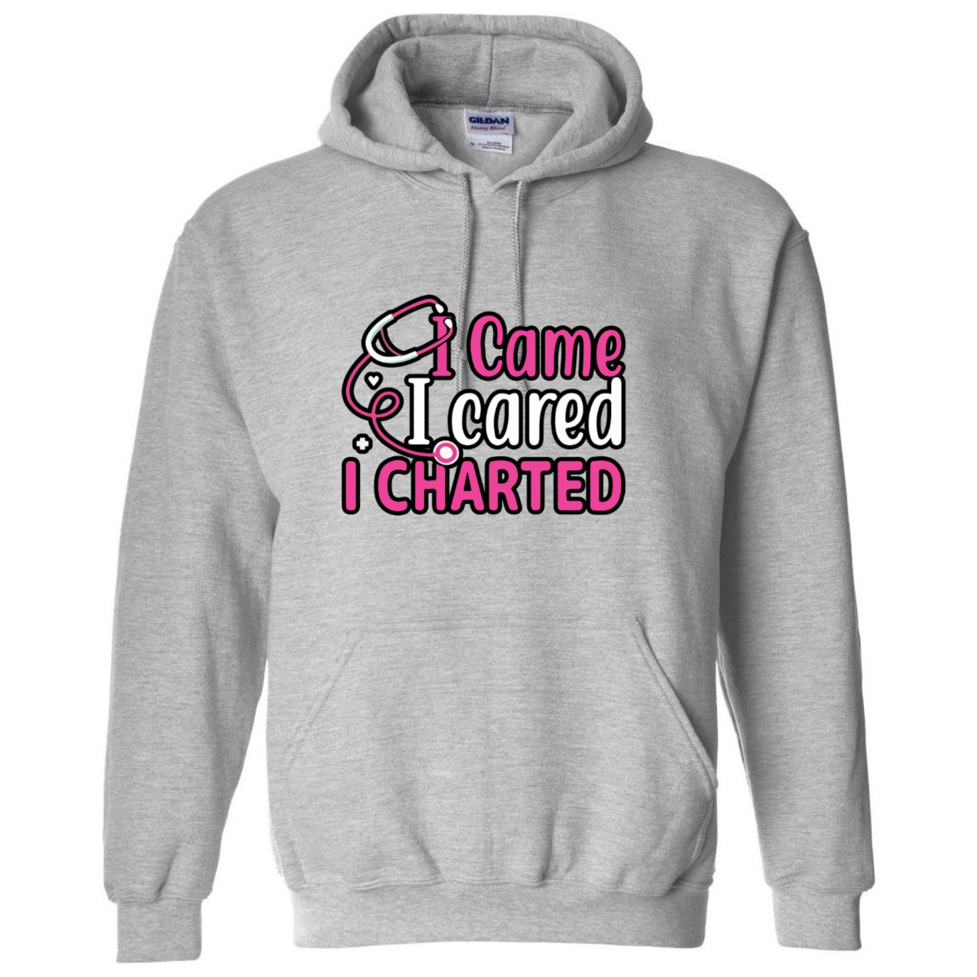 Came, Cared, Charted Hooded Sweatshirt