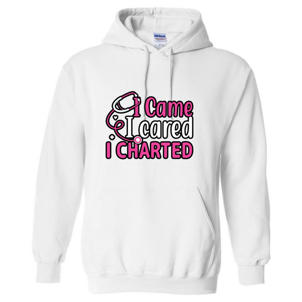 Came, Cared, Charted Hooded Sweatshirt