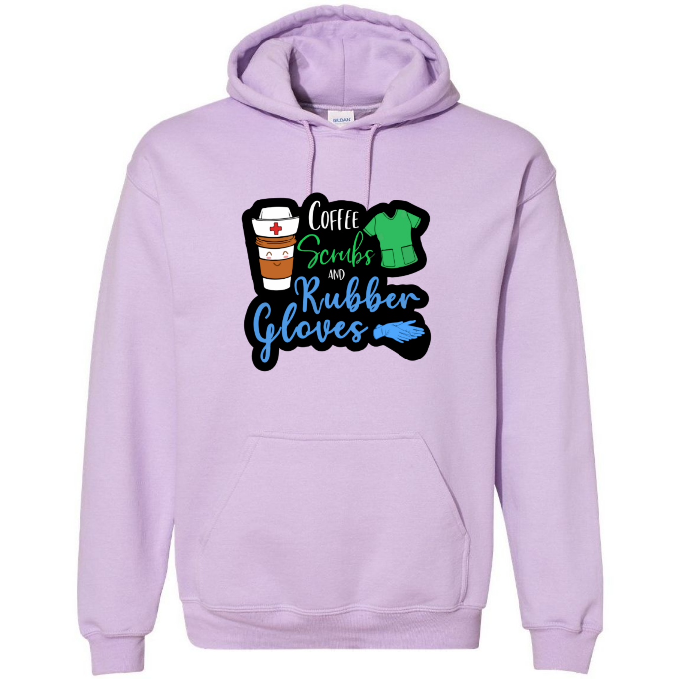 Coffee, Scrubs, Rubber Gloves Hooded Sweatshirt