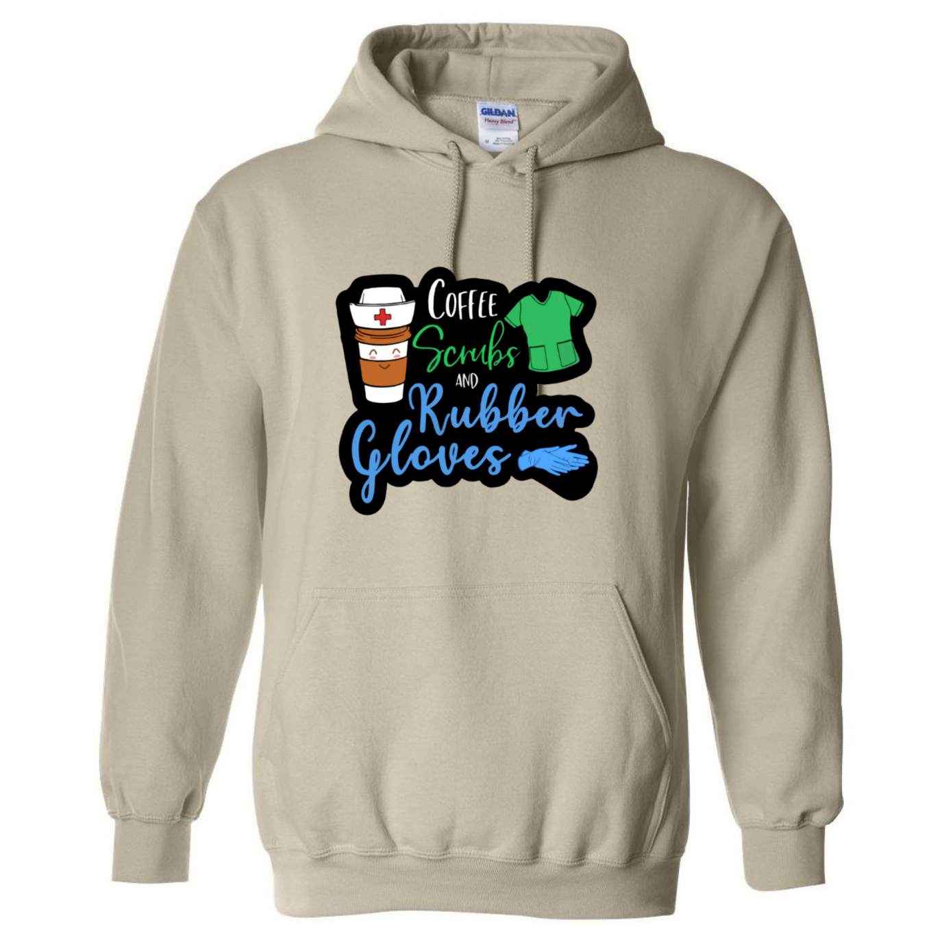 Coffee, Scrubs, Rubber Gloves Hooded Sweatshirt