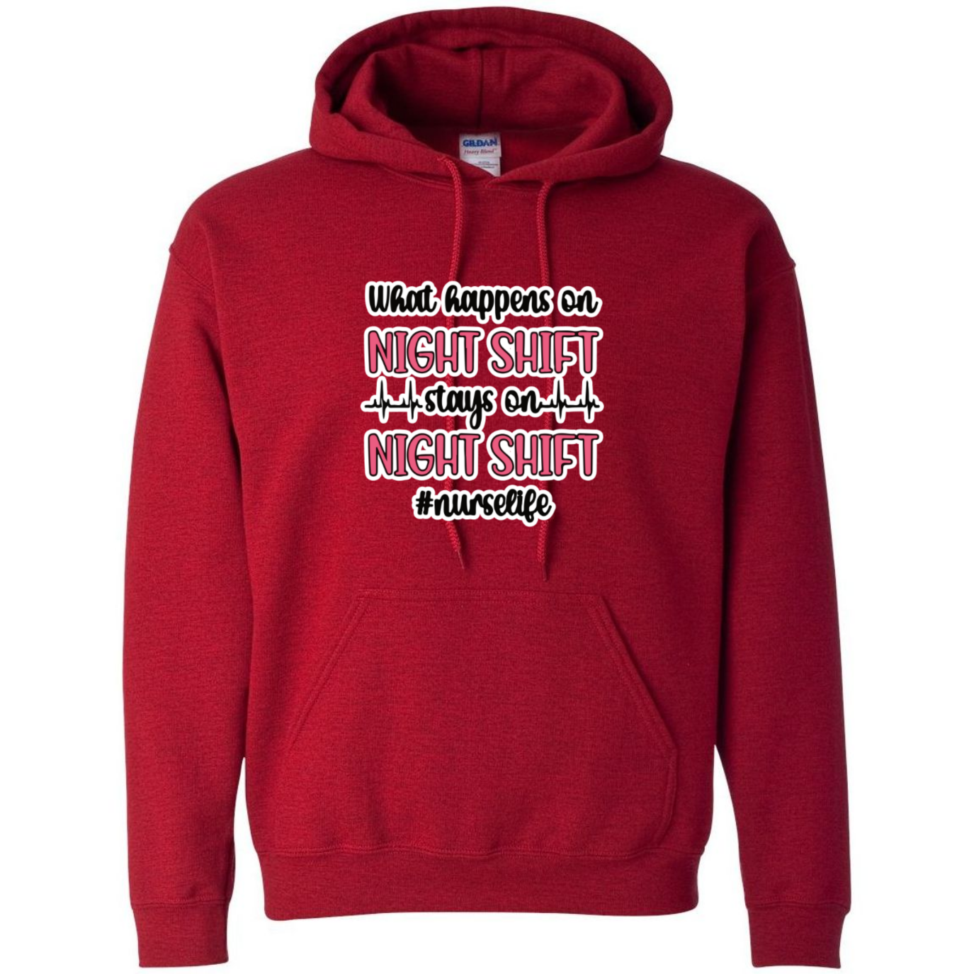 Stays on the Night Shift Hooded Sweatshirt