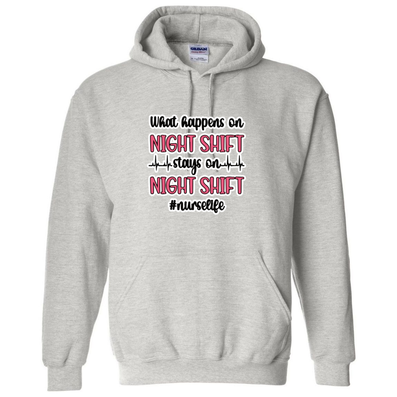 Stays on the Night Shift Hooded Sweatshirt