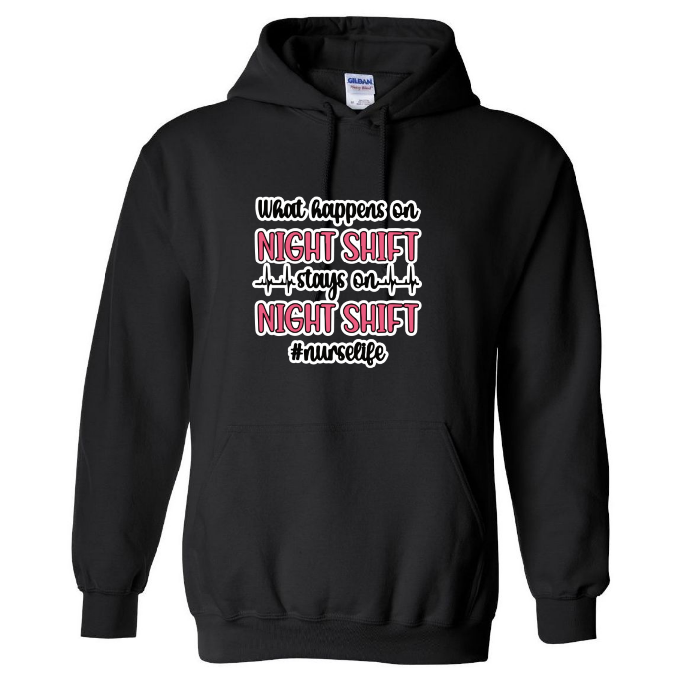 Stays on the Night Shift Hooded Sweatshirt