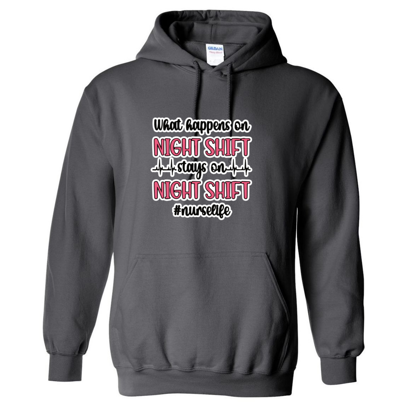 Stays on the Night Shift Hooded Sweatshirt