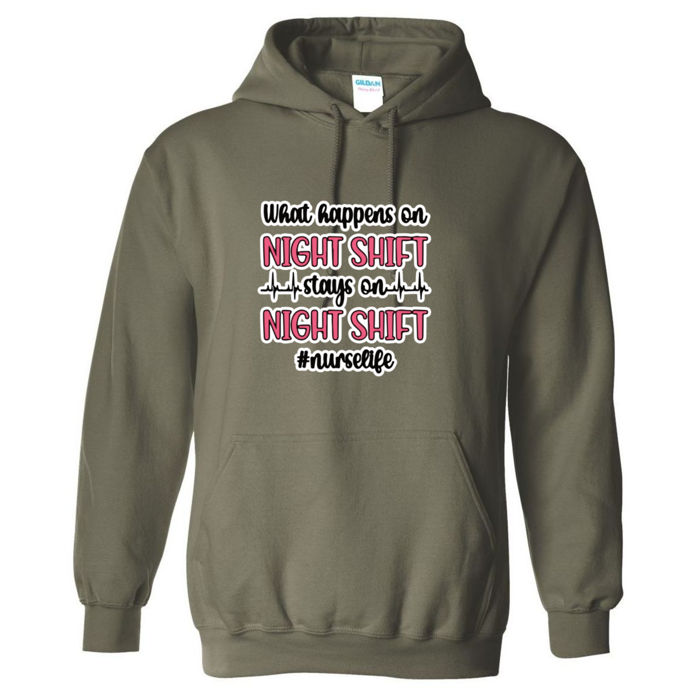 Stays on the Night Shift Hooded Sweatshirt