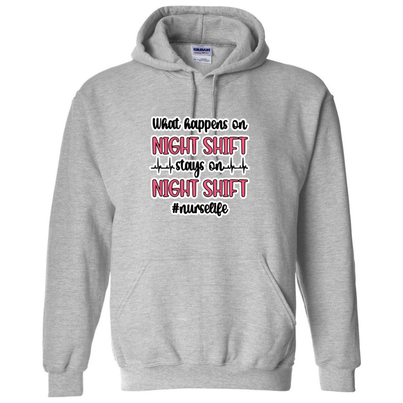Stays on the Night Shift Hooded Sweatshirt