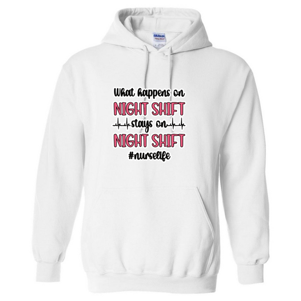 Stays on the Night Shift Hooded Sweatshirt