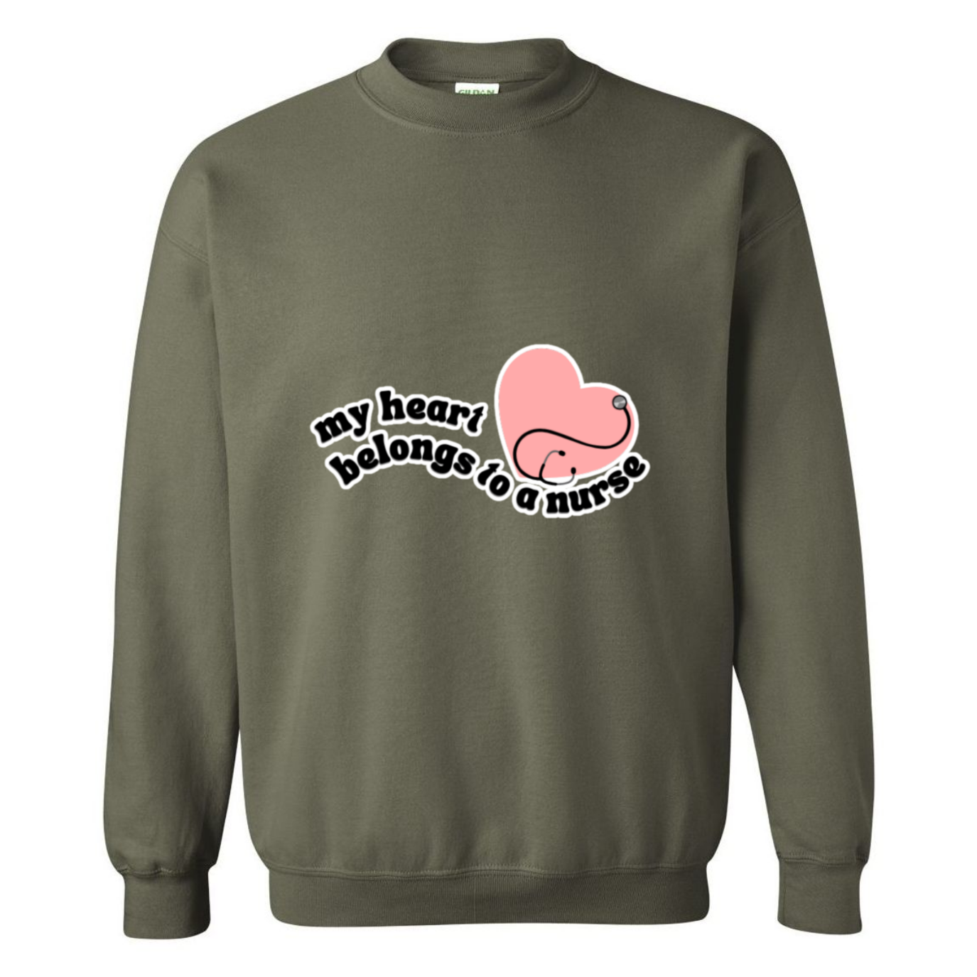 Heart Belongs To A Nurse Crewneck Sweatshirt