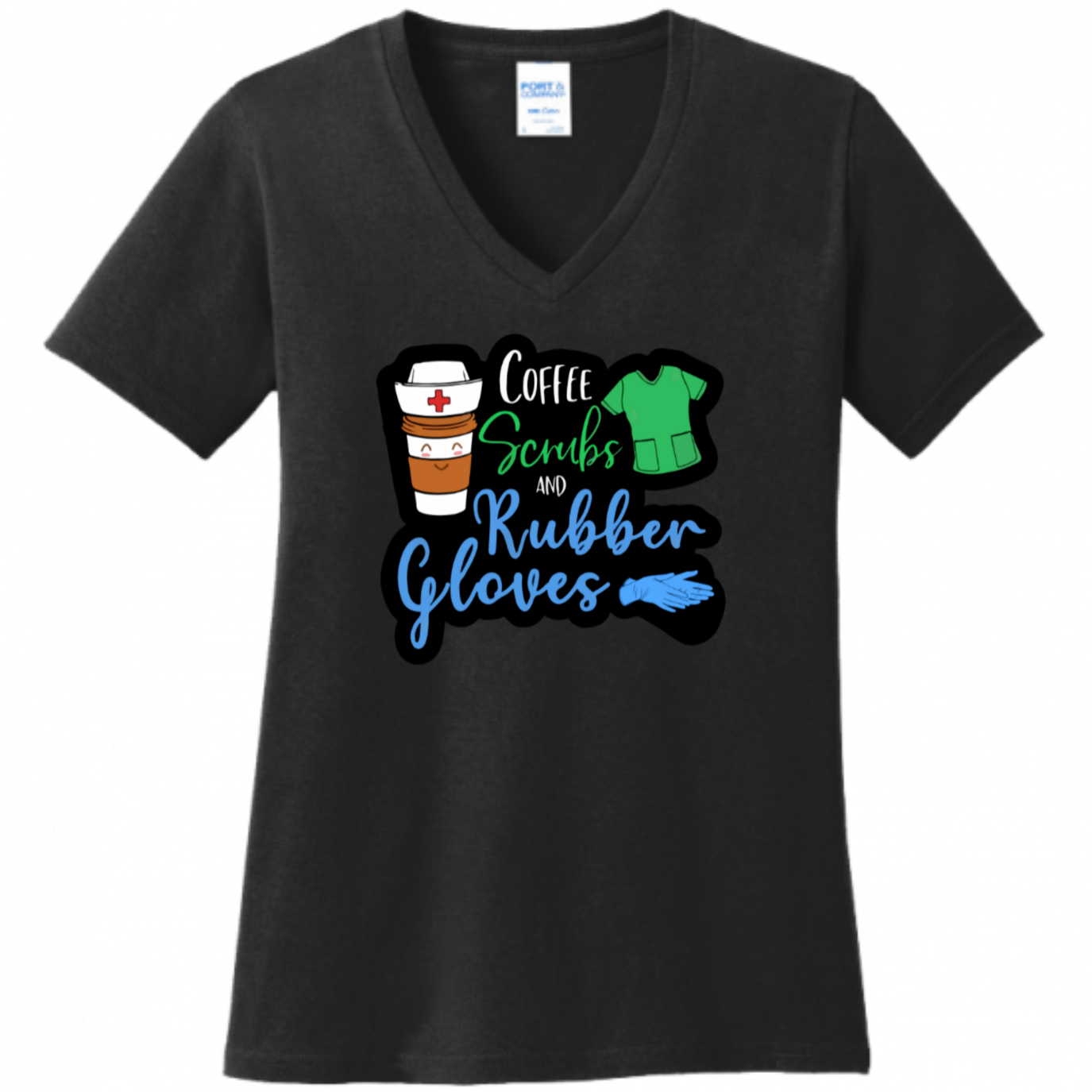 Coffee, Scrubs, Rubber Gloves Women's Shirt