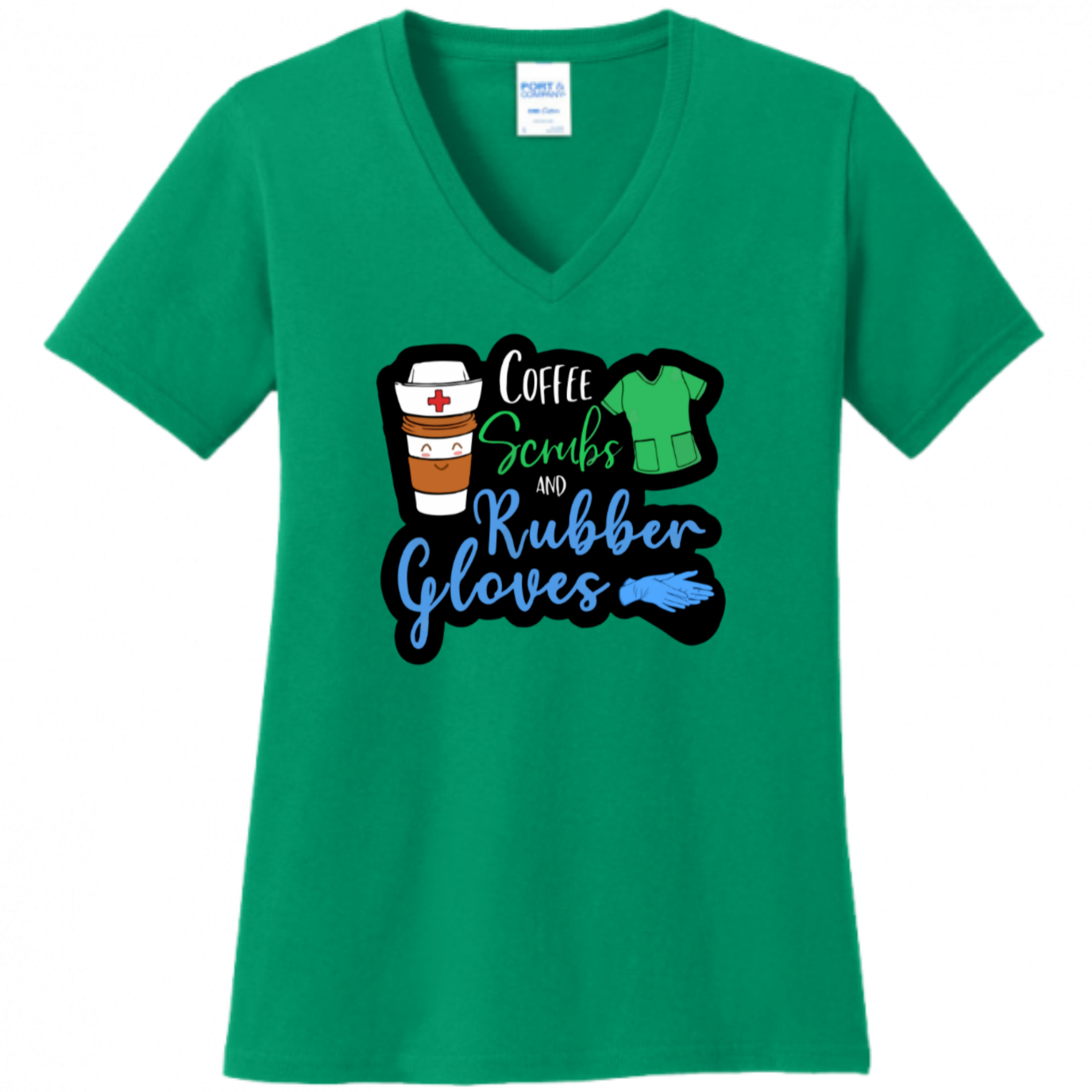 Coffee, Scrubs, Rubber Gloves Women's Shirt