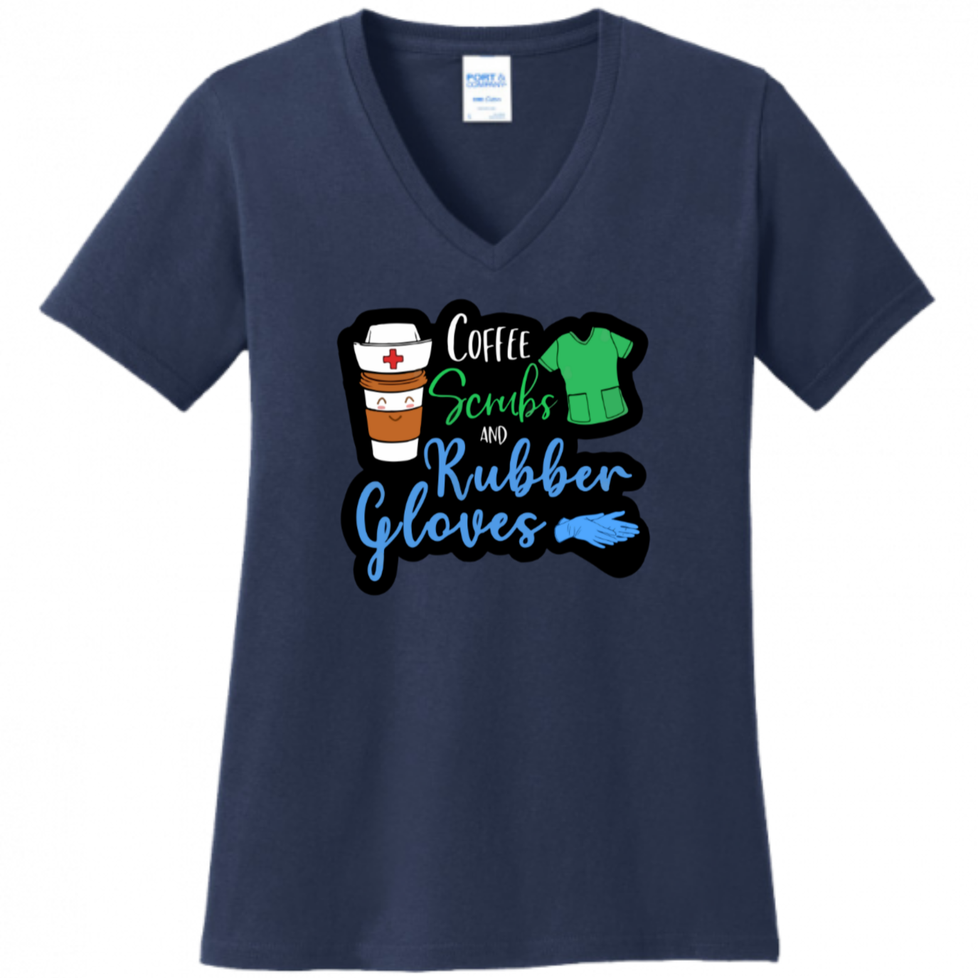 Coffee, Scrubs, Rubber Gloves Women's Shirt