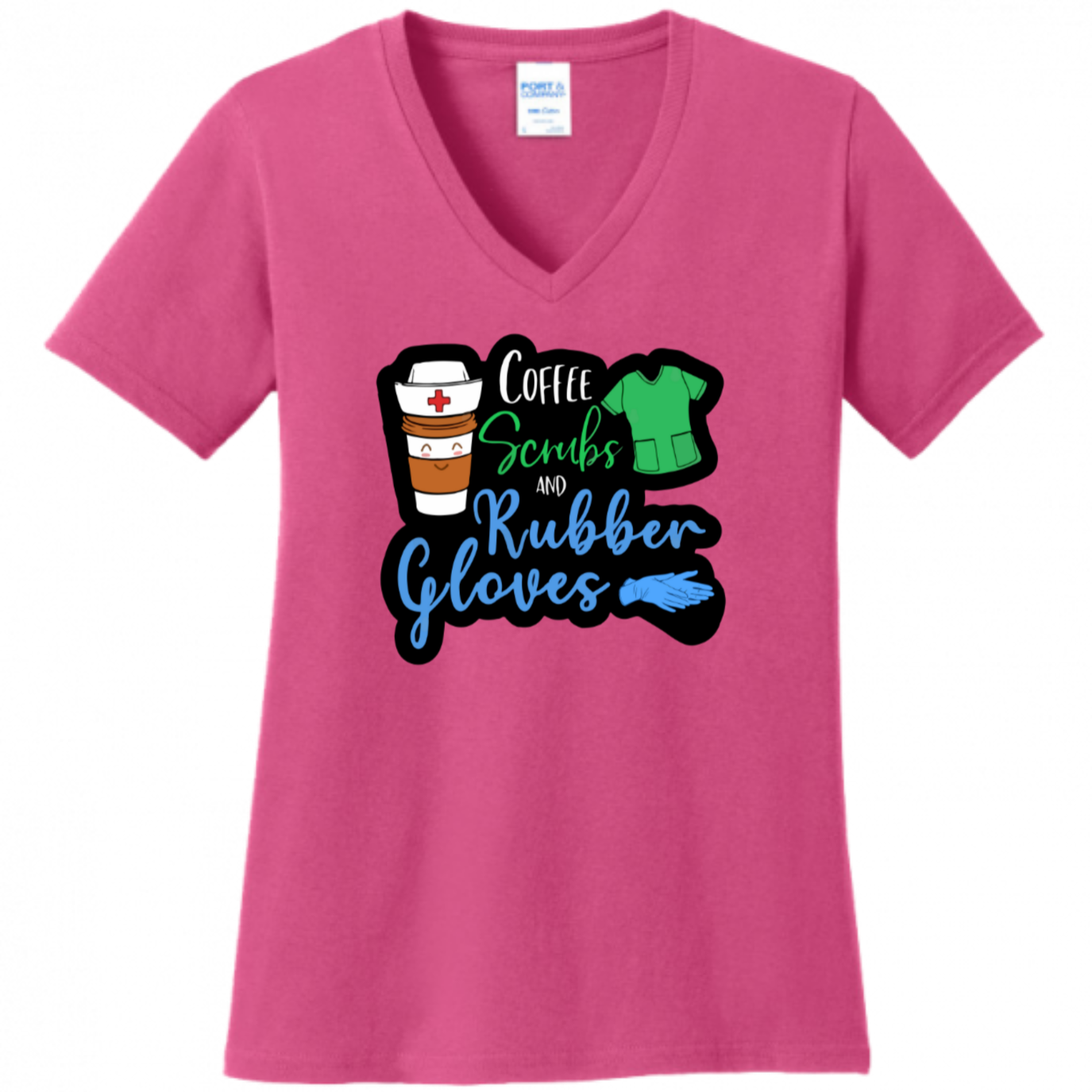 Coffee, Scrubs, Rubber Gloves Women's Shirt