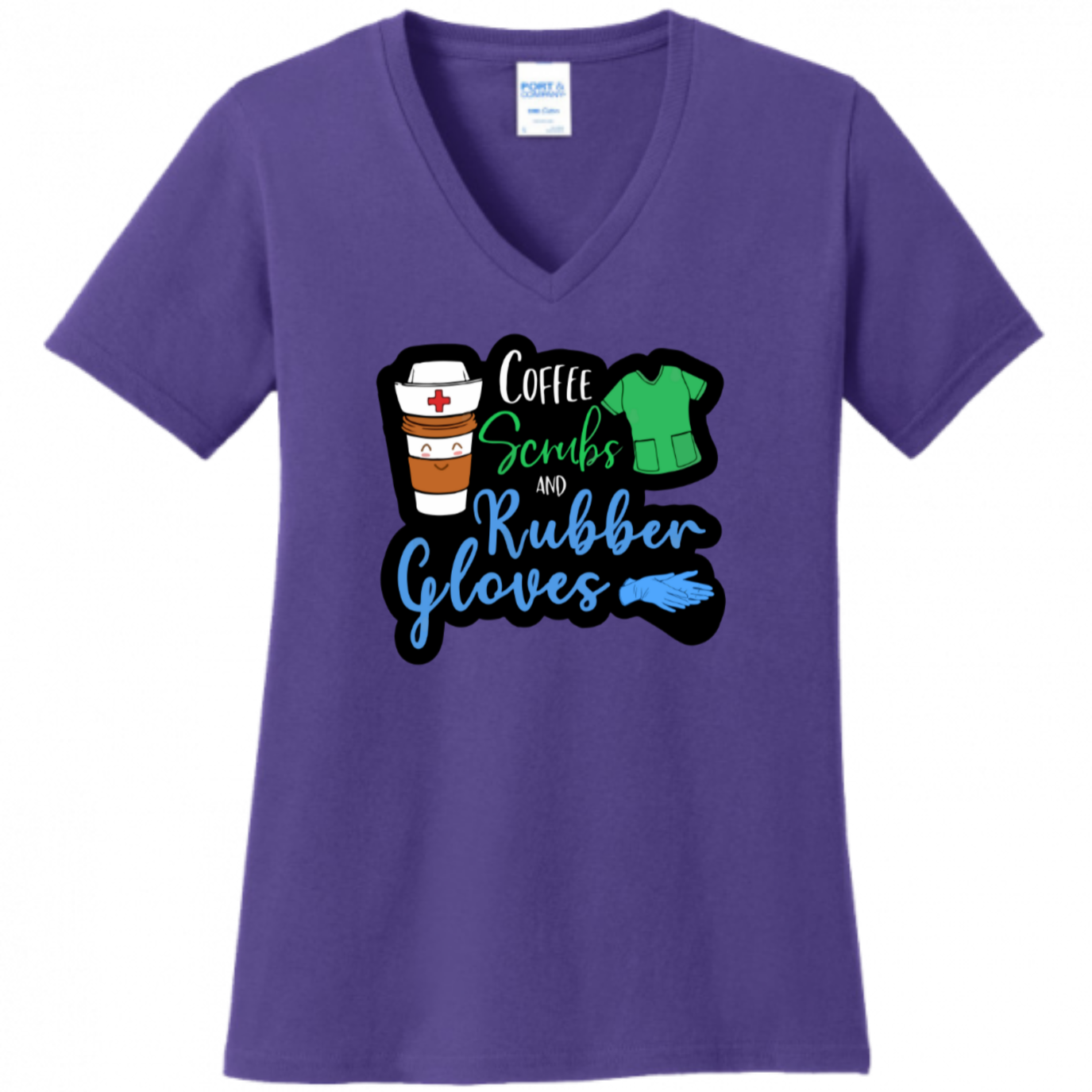 Coffee, Scrubs, Rubber Gloves Women's Shirt