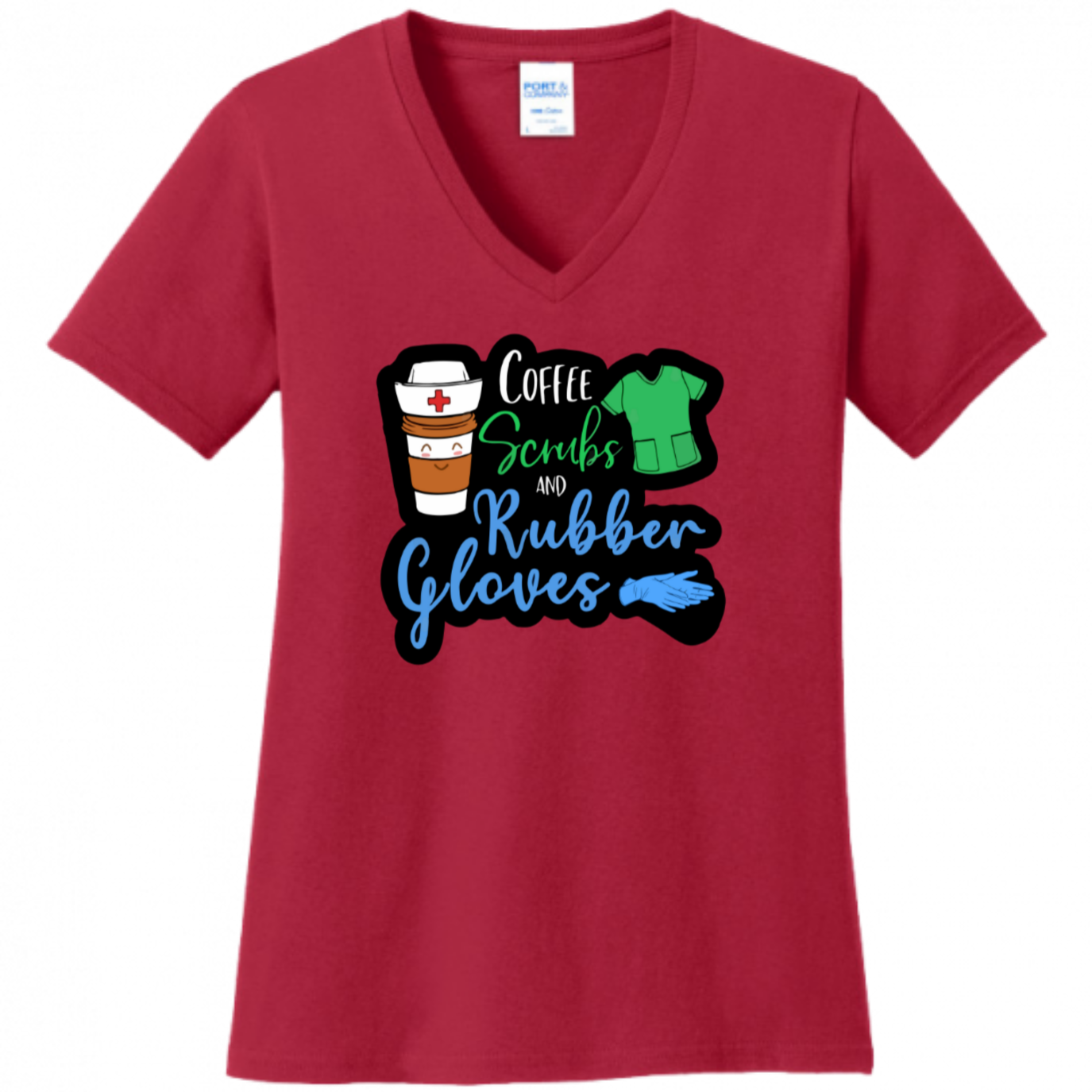 Coffee, Scrubs, Rubber Gloves Women's Shirt