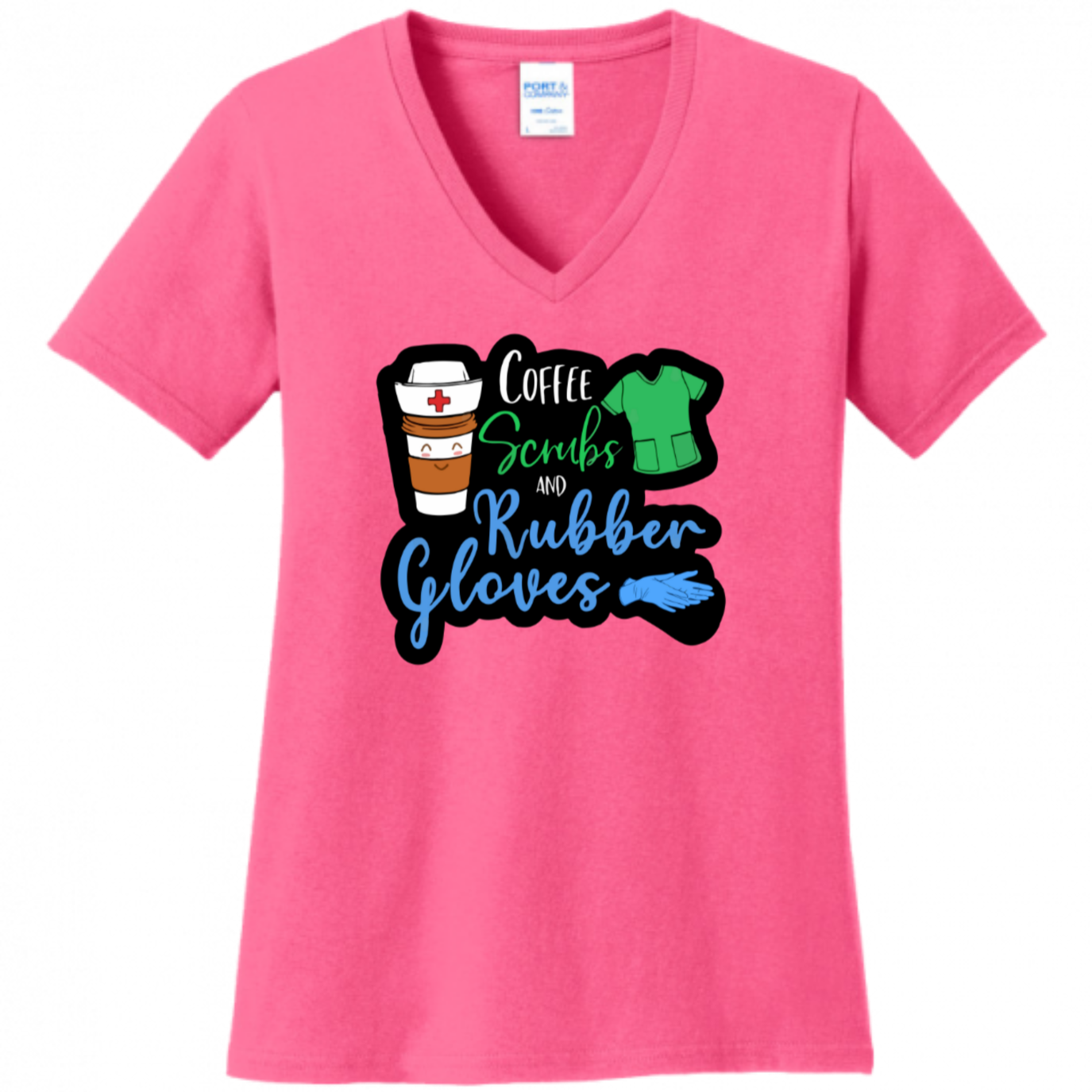 Coffee, Scrubs, Rubber Gloves Women's Shirt