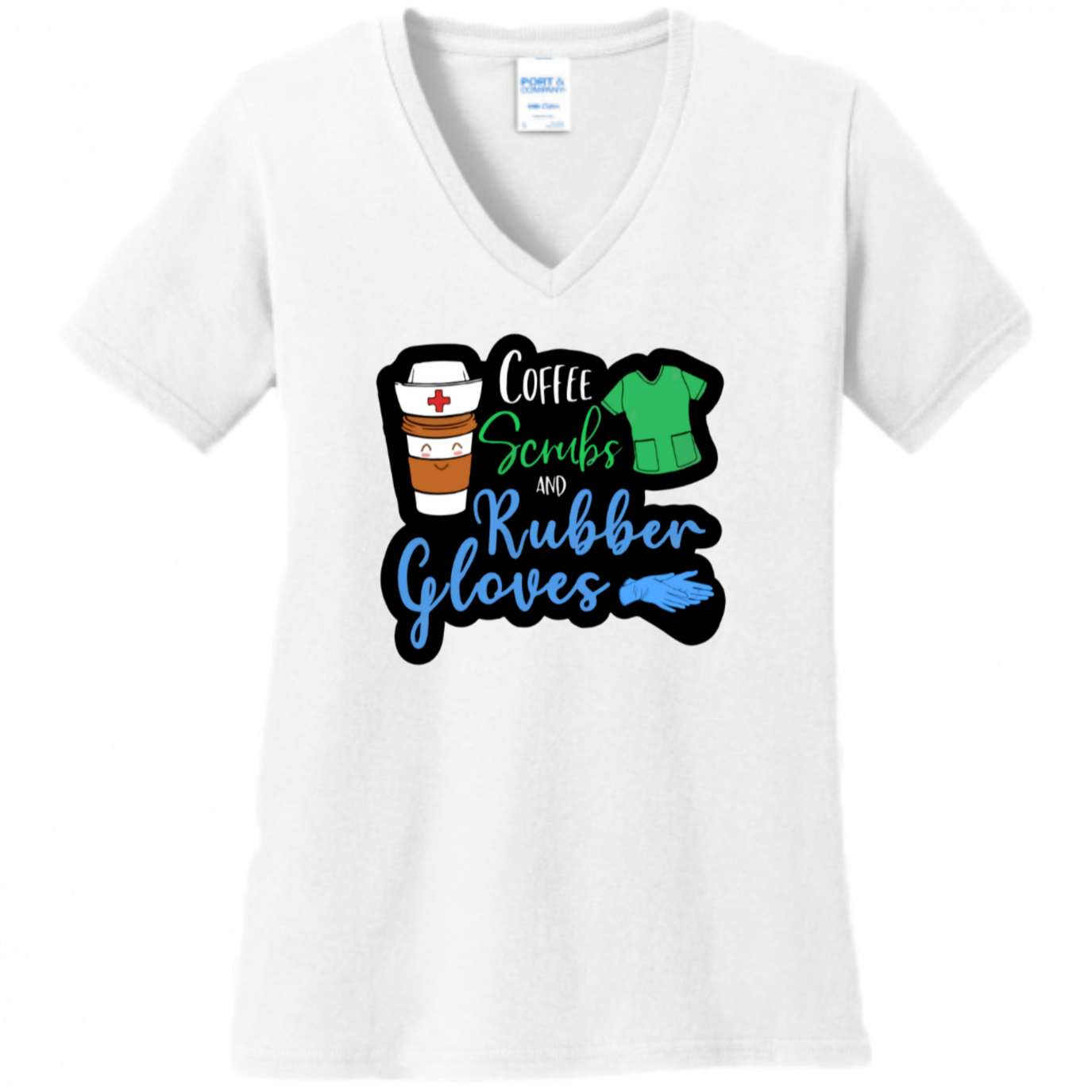 Coffee, Scrubs, Rubber Gloves Women's Shirt