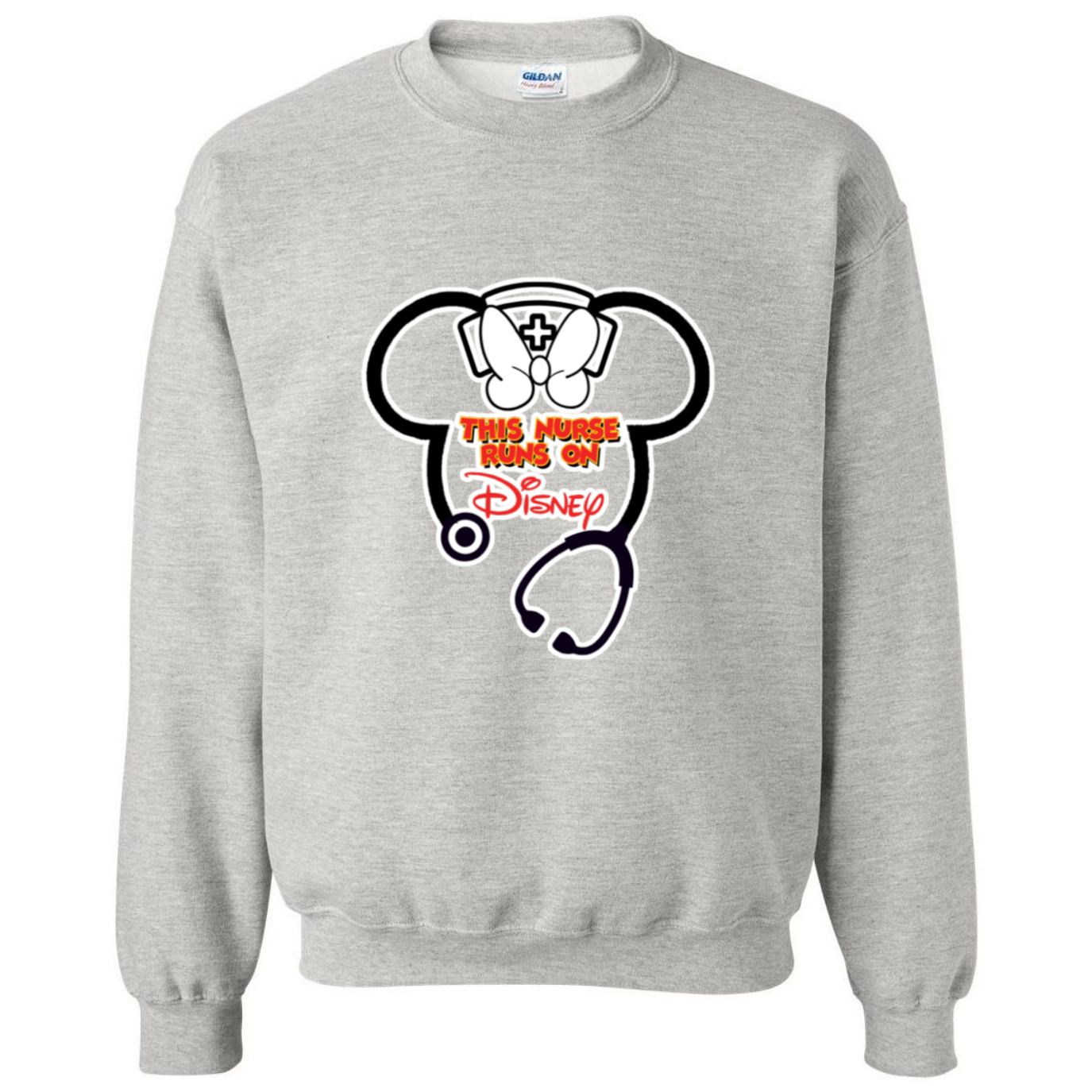 Nurse Runs on Disney Crewneck Sweatshirt