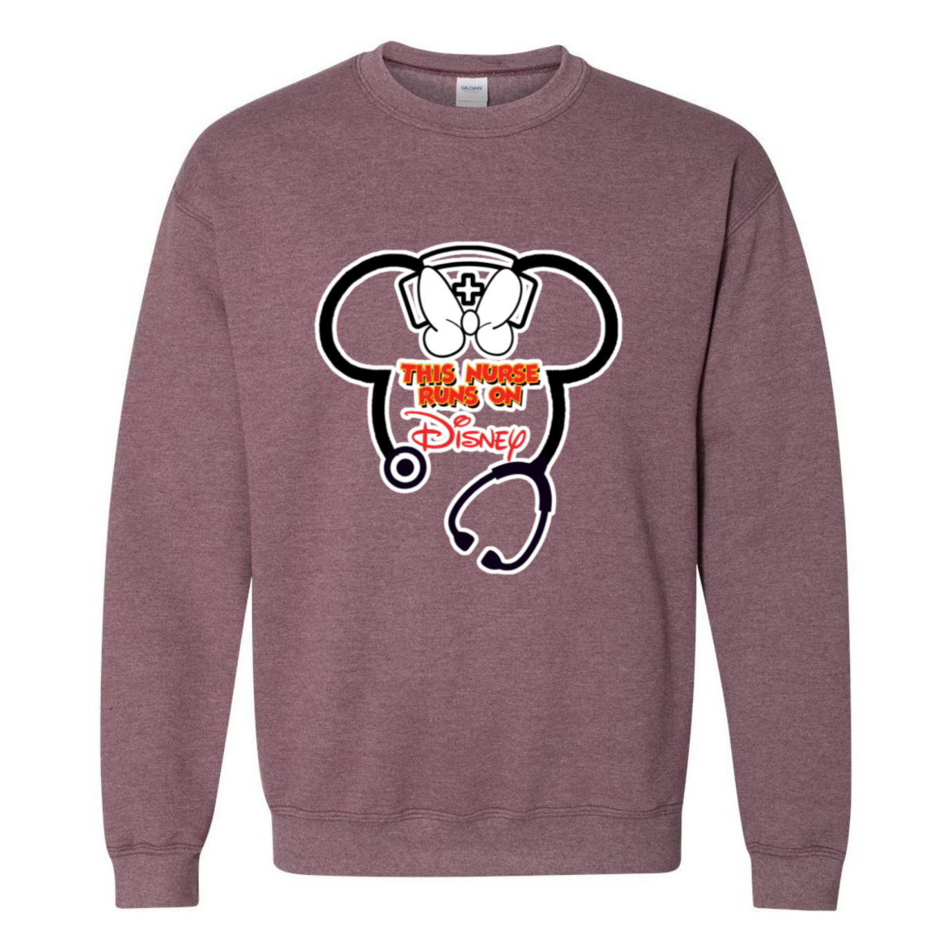 Nurse Runs on Disney Crewneck Sweatshirt