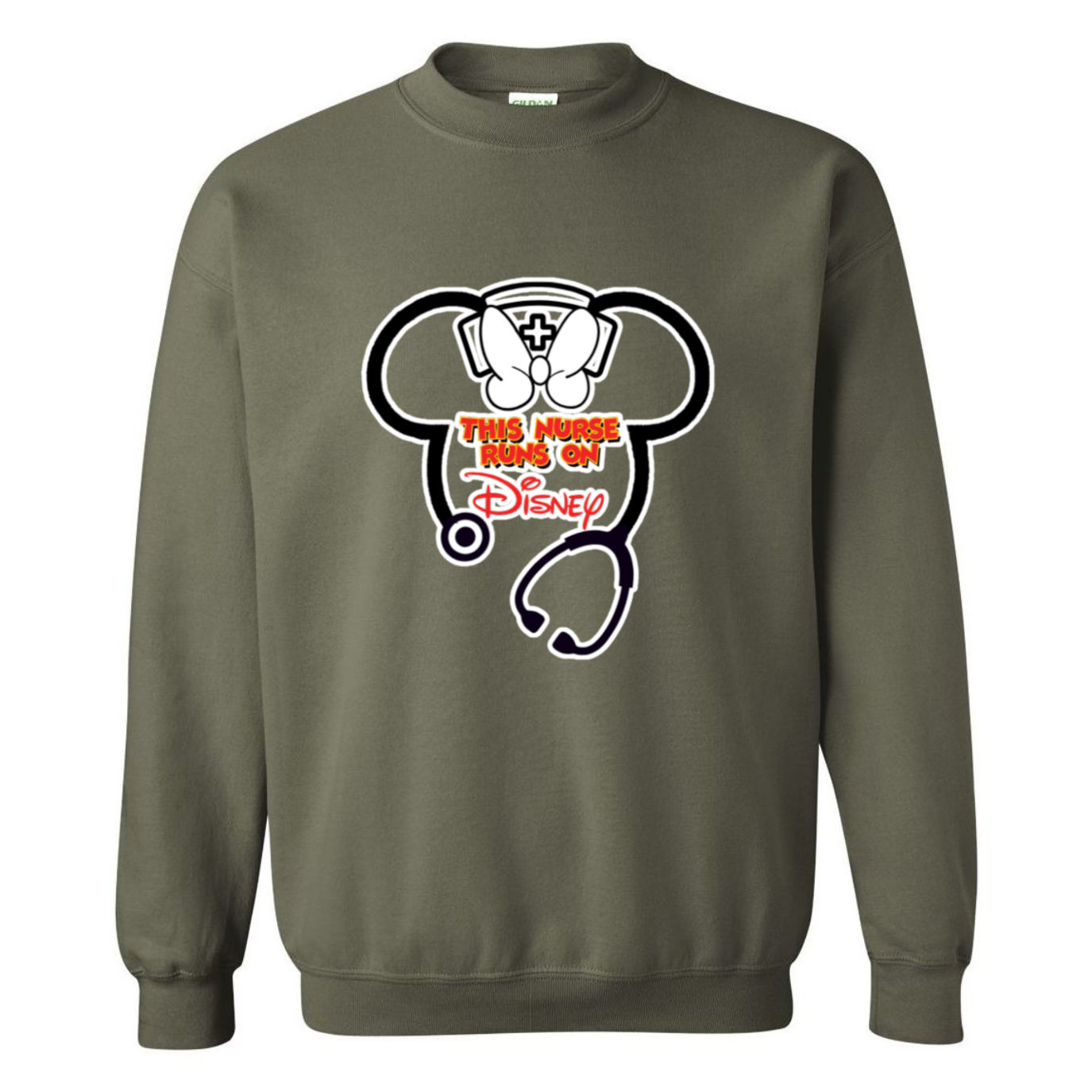 Nurse Runs on Disney Crewneck Sweatshirt