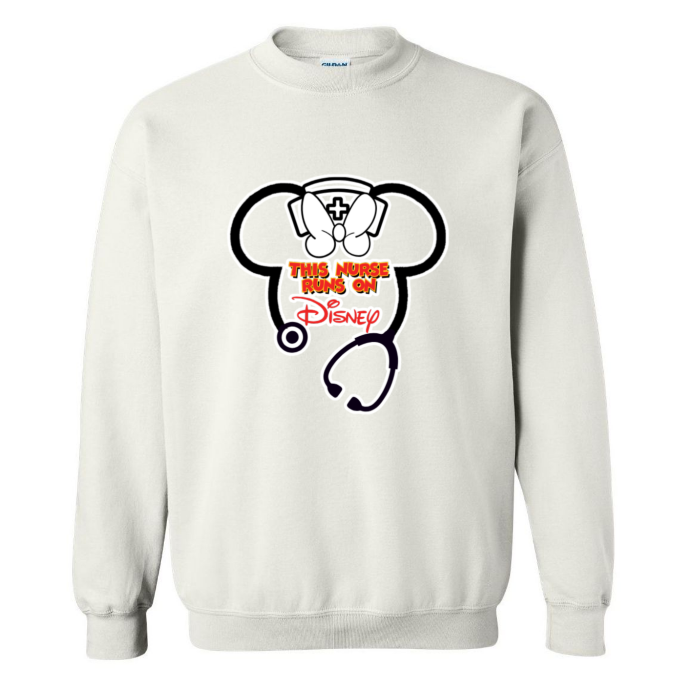 Nurse Runs on Disney Crewneck Sweatshirt
