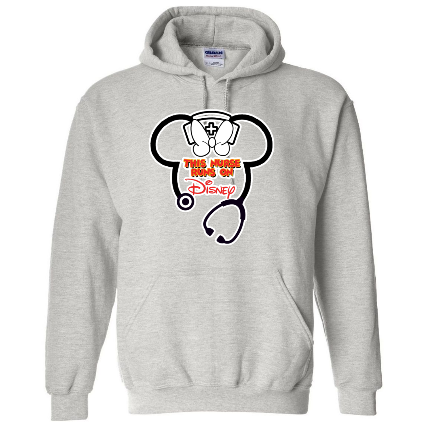 Nurse Runs on Disney Hooded Sweatshirt