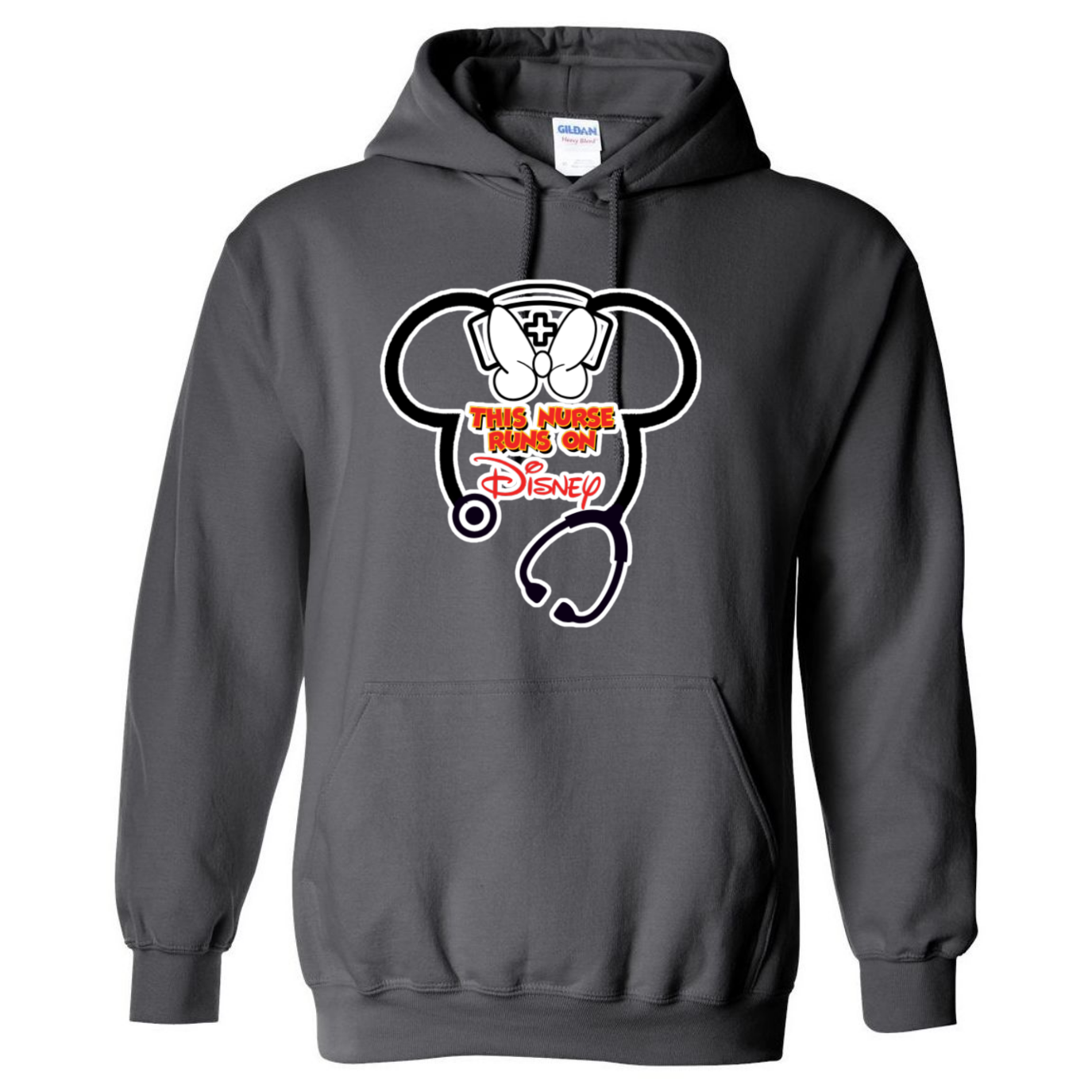 Nurse Runs on Disney Hooded Sweatshirt