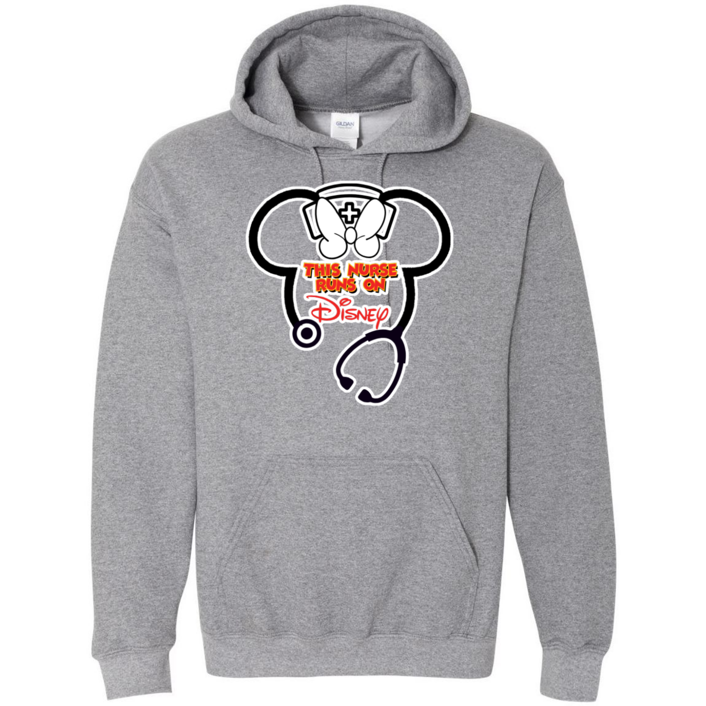 Nurse Runs on Disney Hooded Sweatshirt