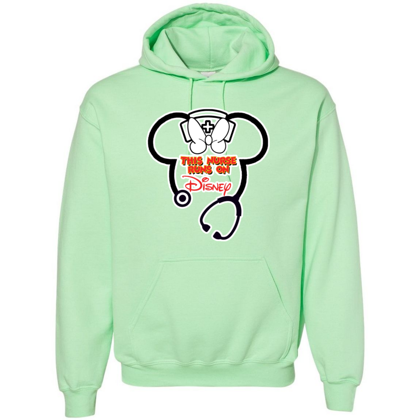 Nurse Runs on Disney Hooded Sweatshirt