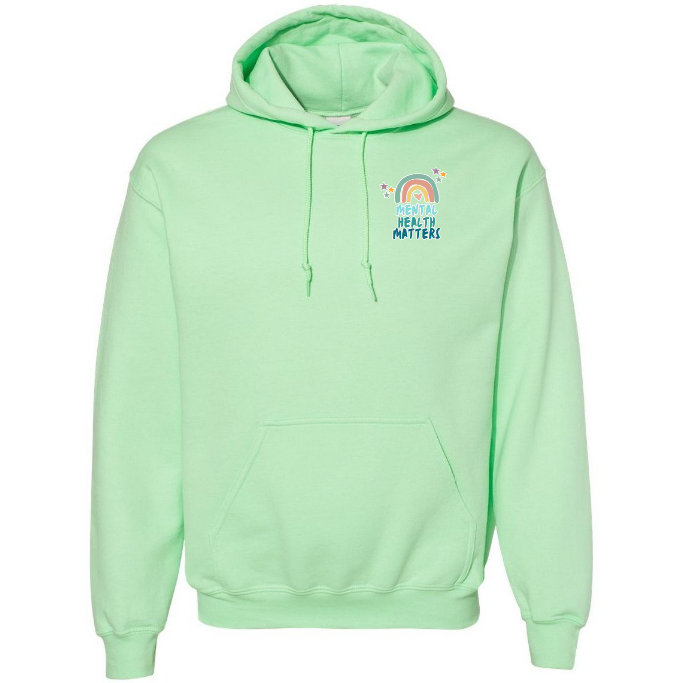 Mental Health Matters Left Chest Design Hooded Sweatshirt