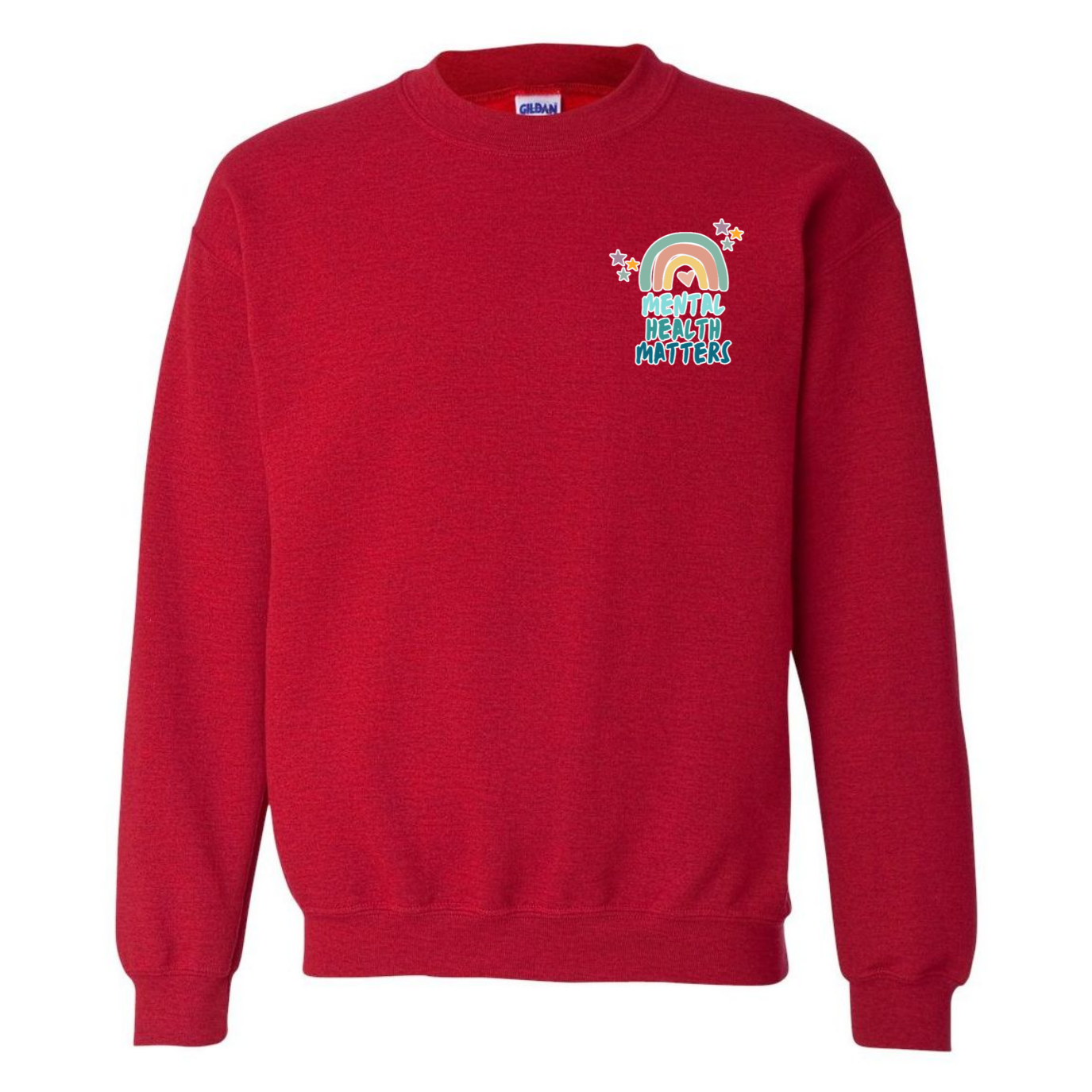 Mental Health Matters Left Chest Design Crewneck Sweatshirt