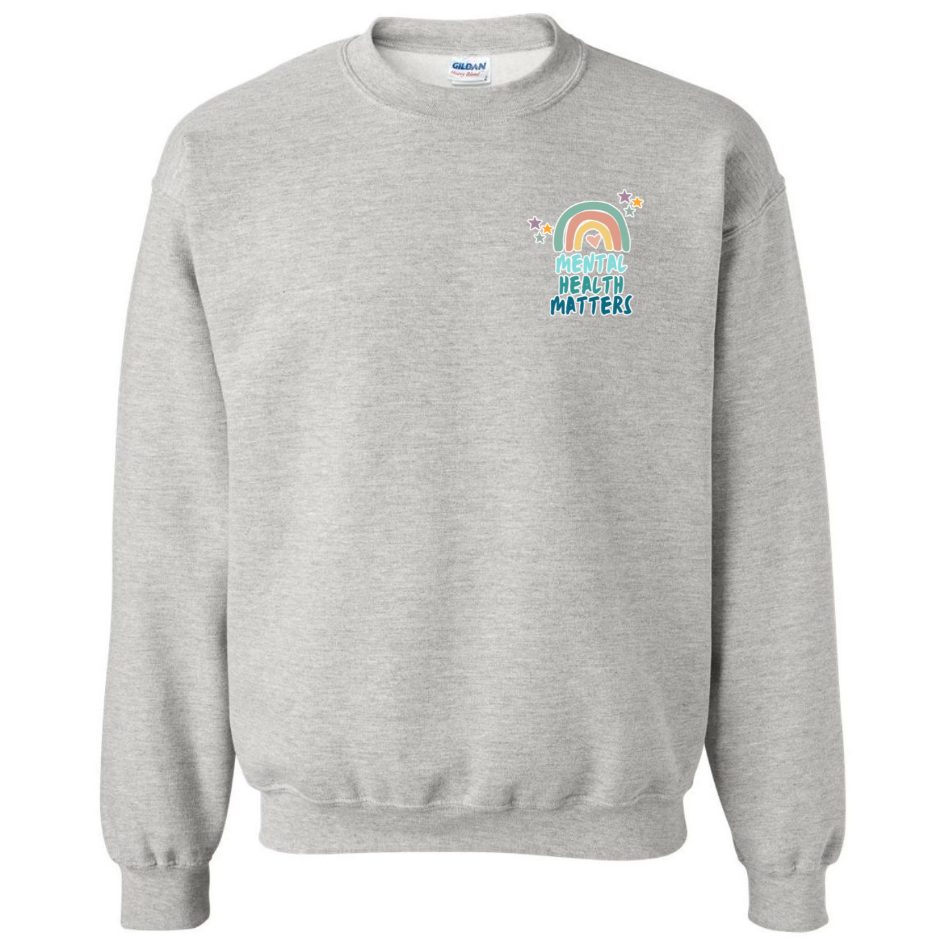 Mental Health Matters Left Chest Design Crewneck Sweatshirt