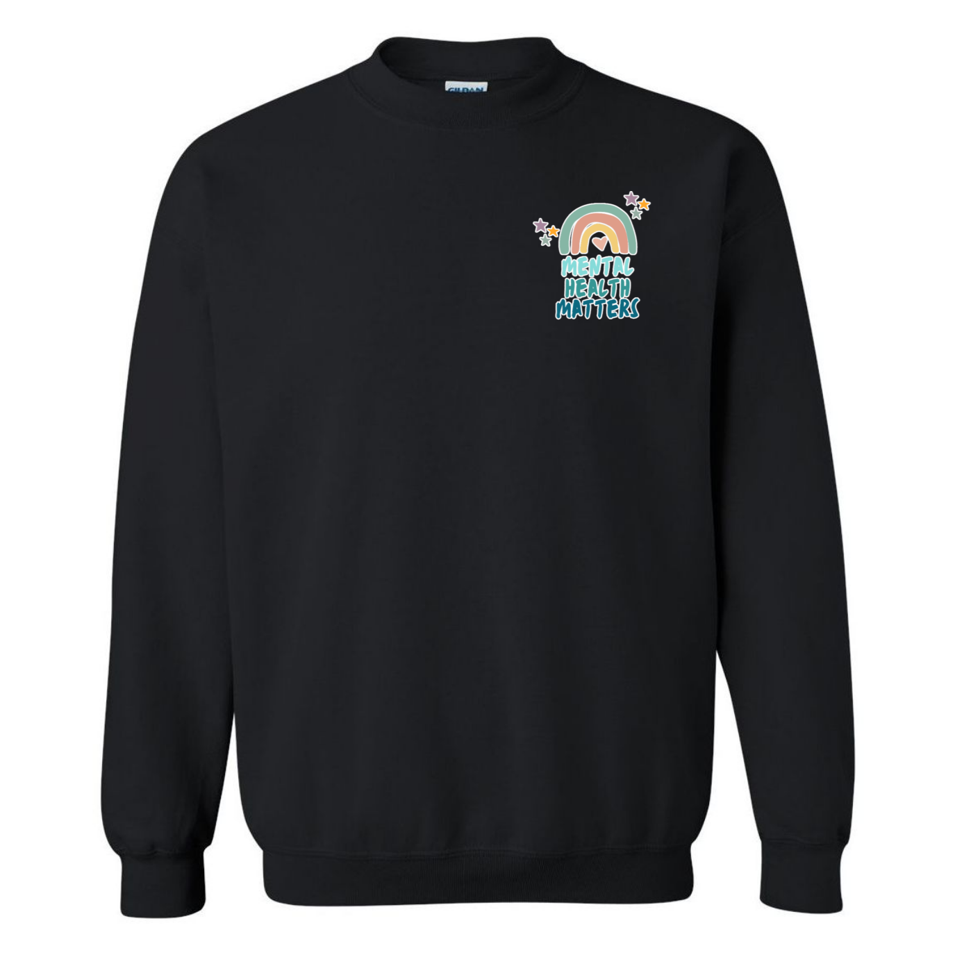 Mental Health Matters Left Chest Design Crewneck Sweatshirt