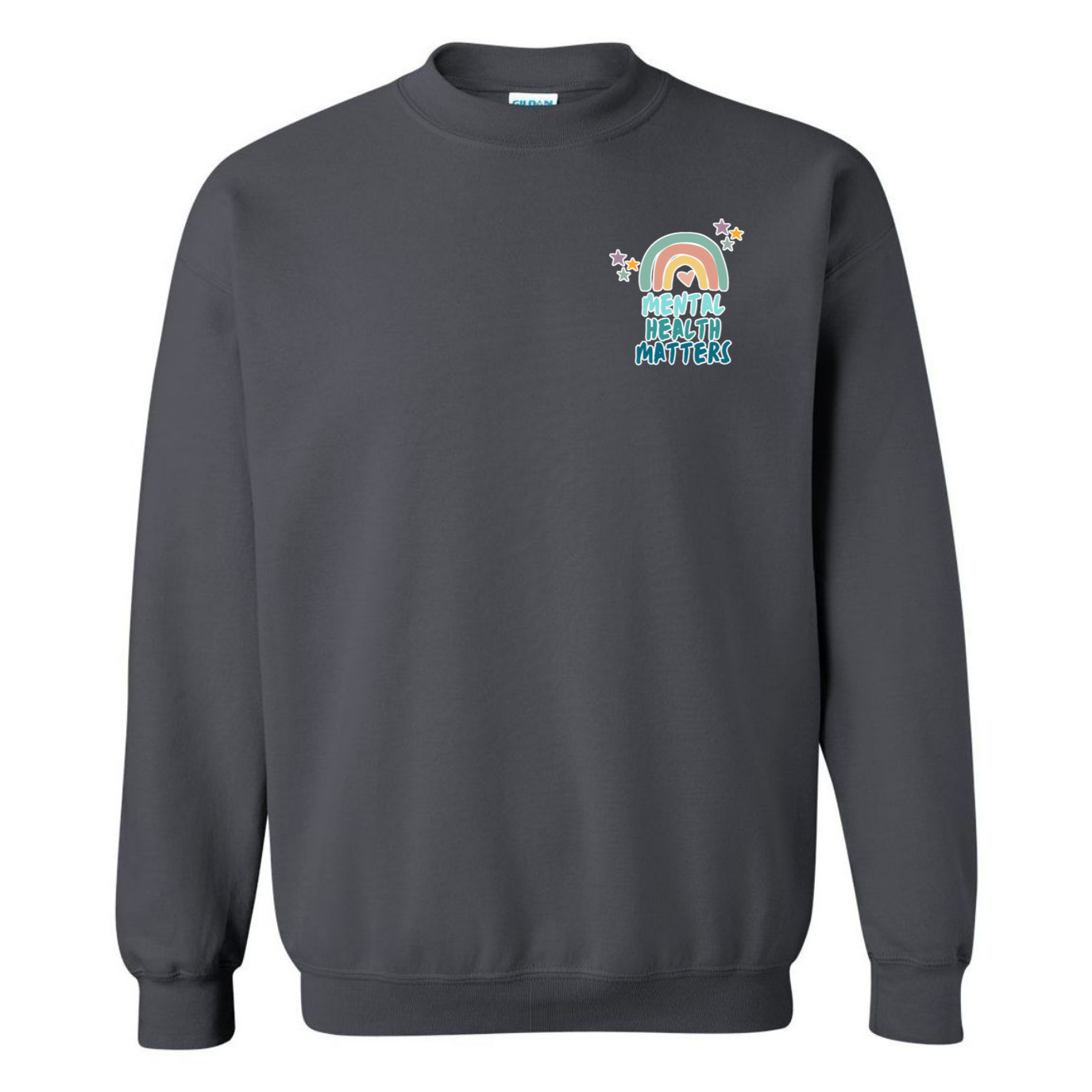 Mental Health Matters Left Chest Design Crewneck Sweatshirt