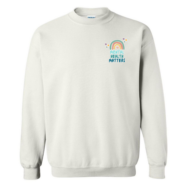 Mental Health Matters Left Chest Design Crewneck Sweatshirt