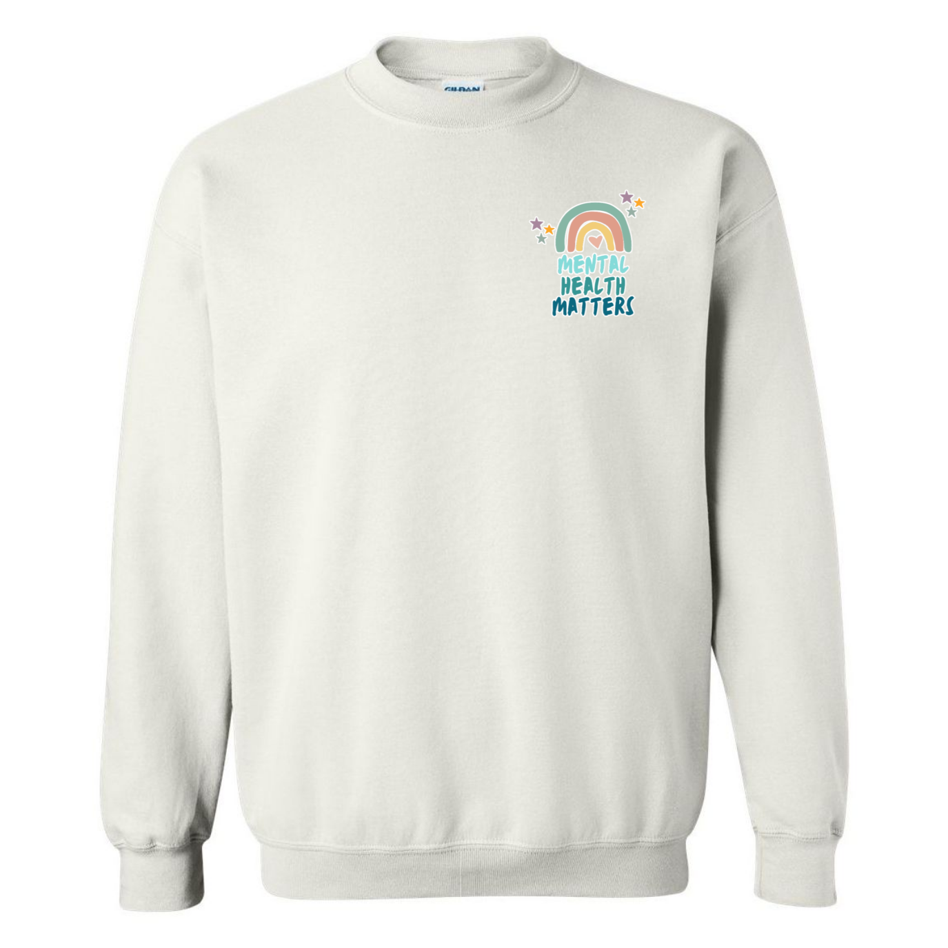 Mental Health Matters Left Chest Design Crewneck Sweatshirt