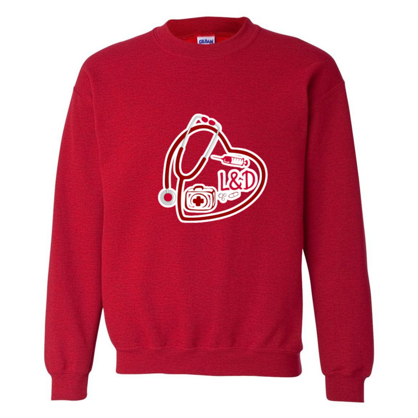 L&D Heart Design Crewneck Sweatshirt