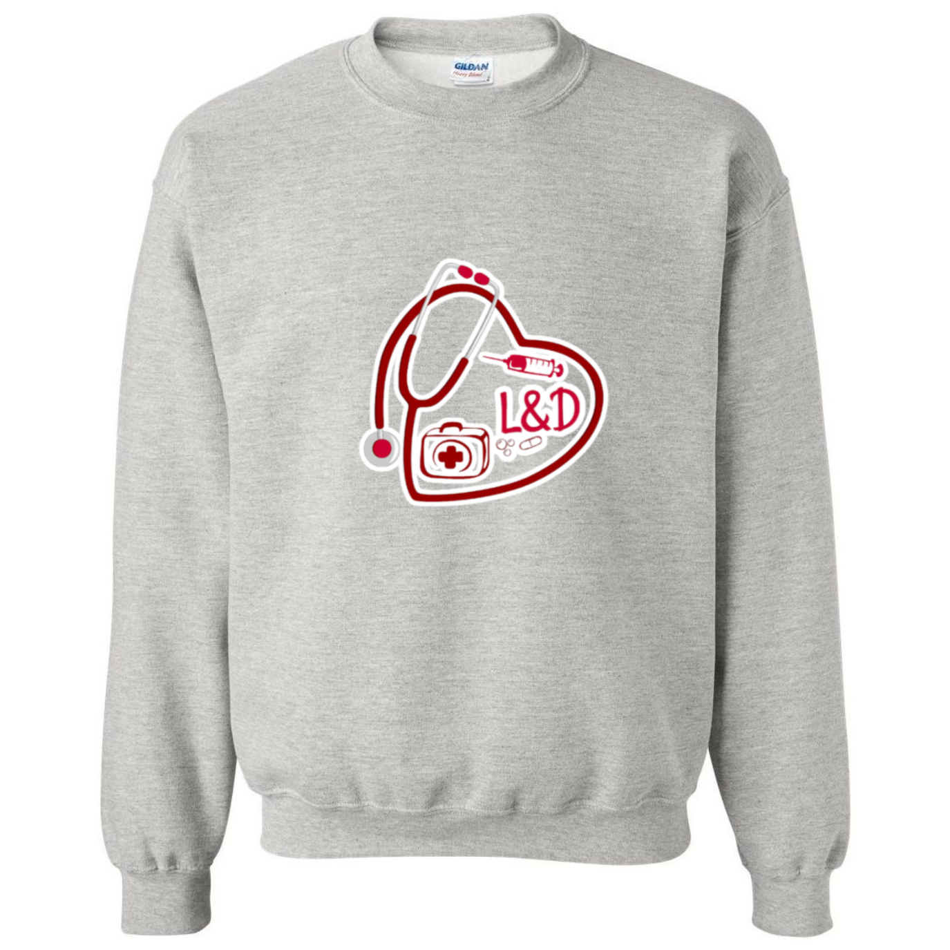 L&D Heart Design Crewneck Sweatshirt