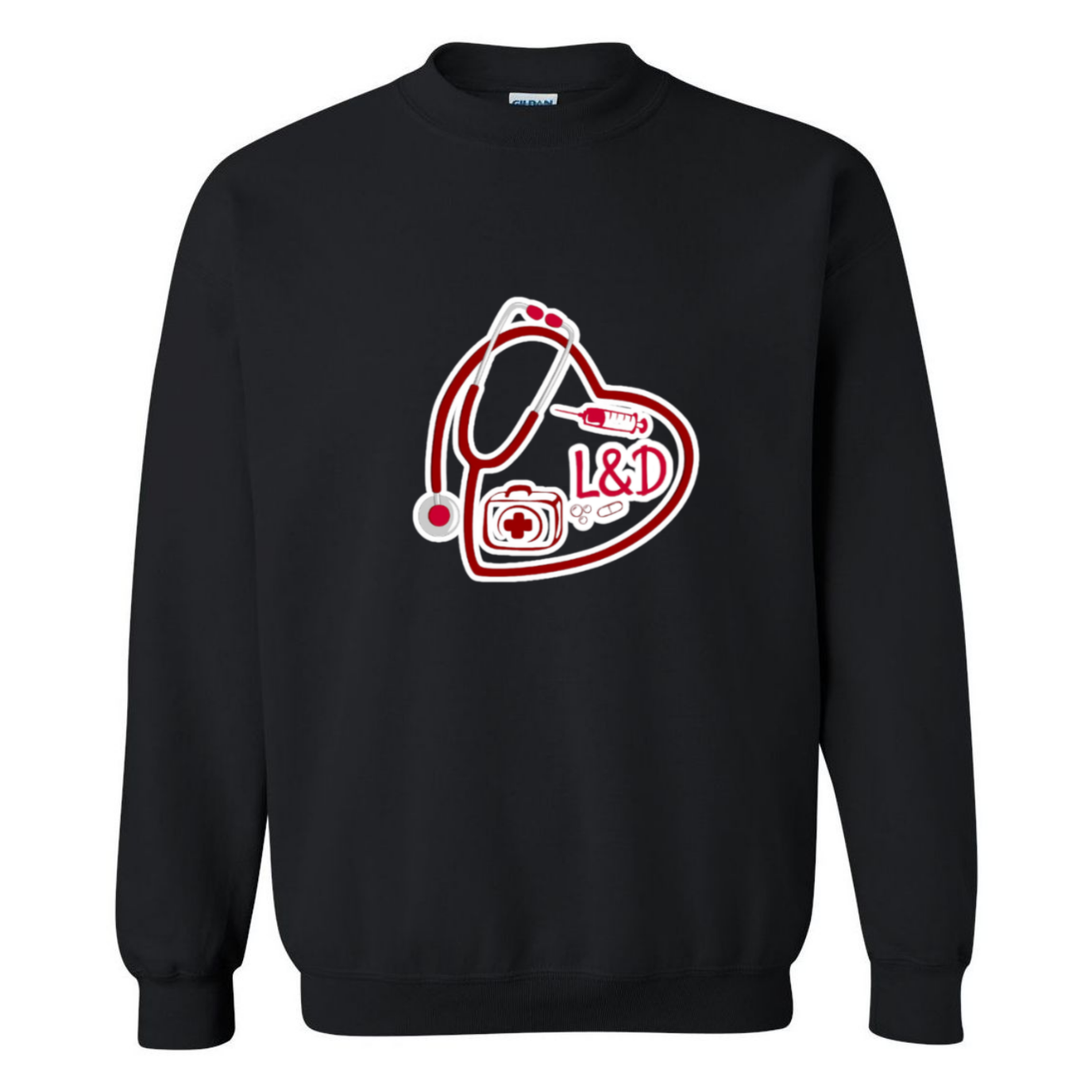 L&D Heart Design Crewneck Sweatshirt