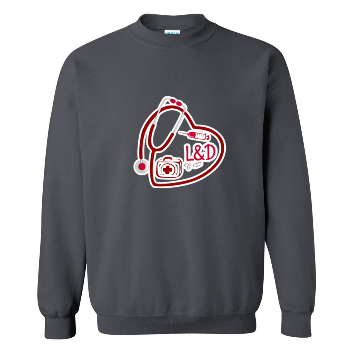 L&D Heart Design Crewneck Sweatshirt