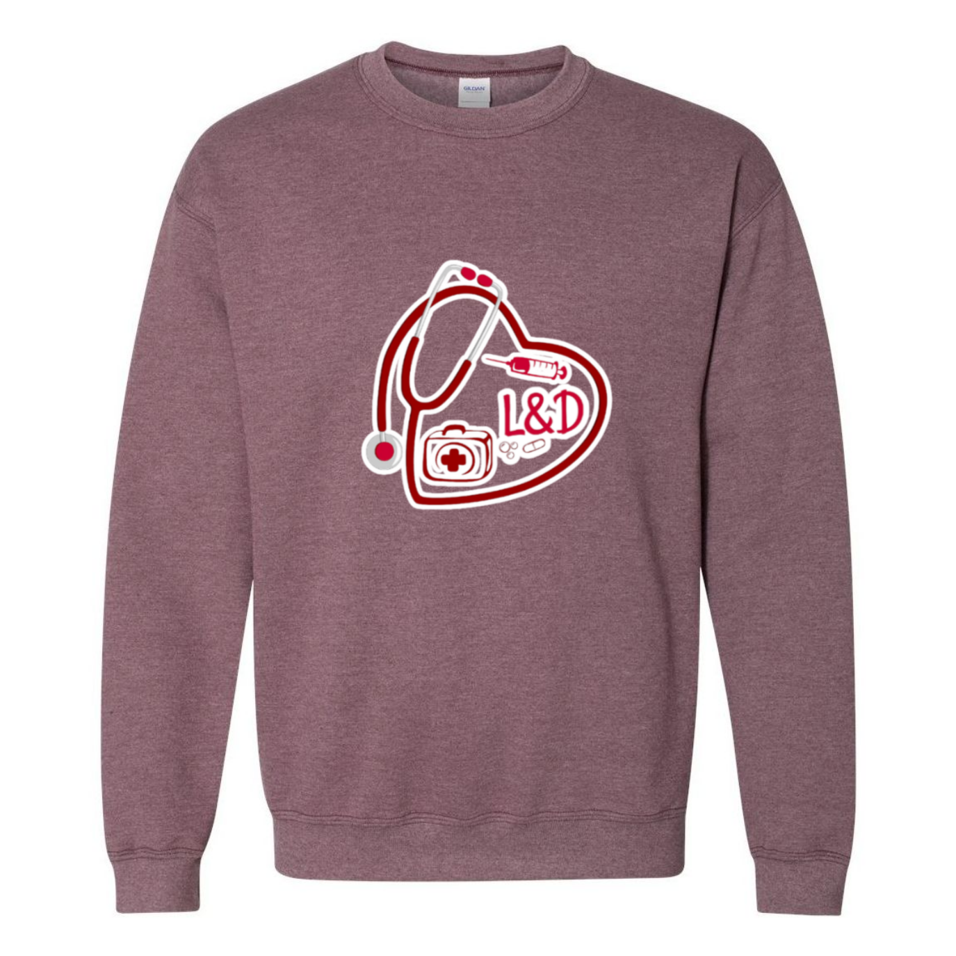 L&D Heart Design Crewneck Sweatshirt