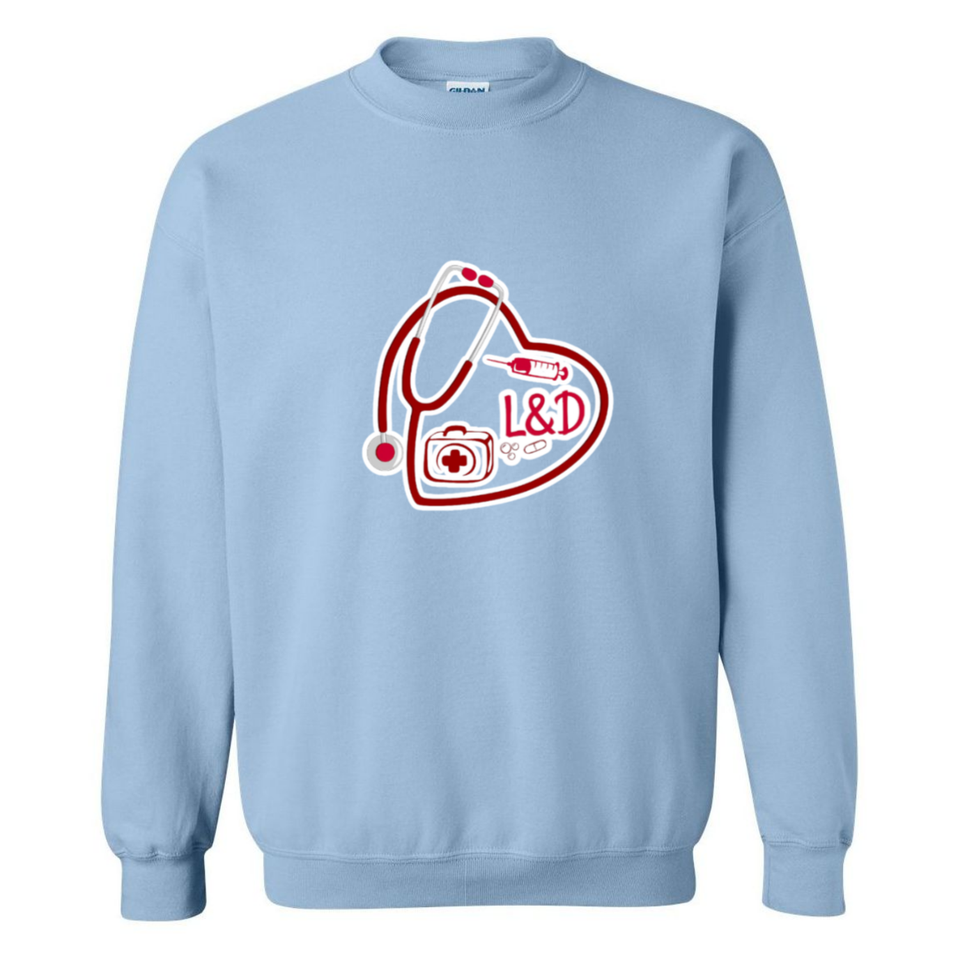L&D Heart Design Crewneck Sweatshirt