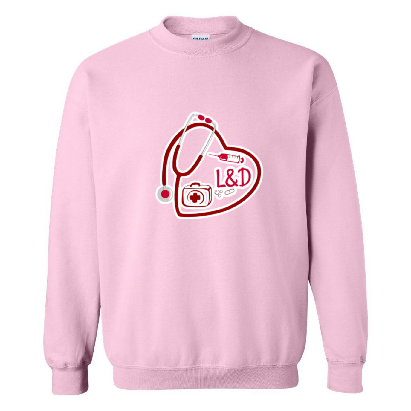 L&D Heart Design Crewneck Sweatshirt